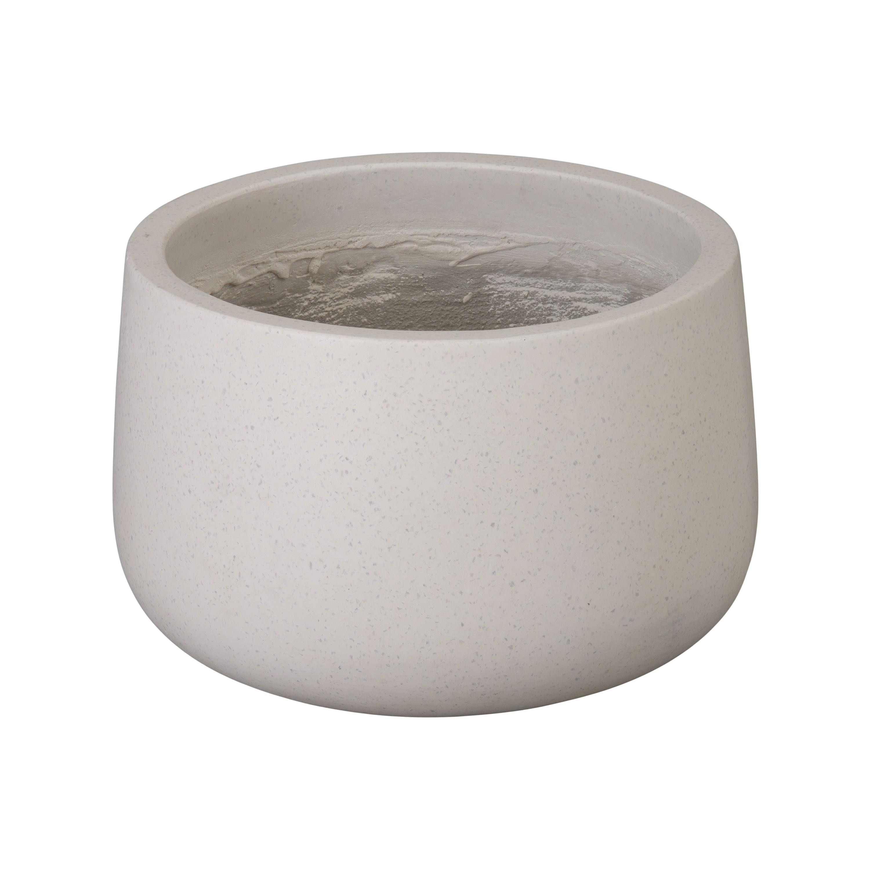 Low Opus 19.5 in. White Terrazzo Planter