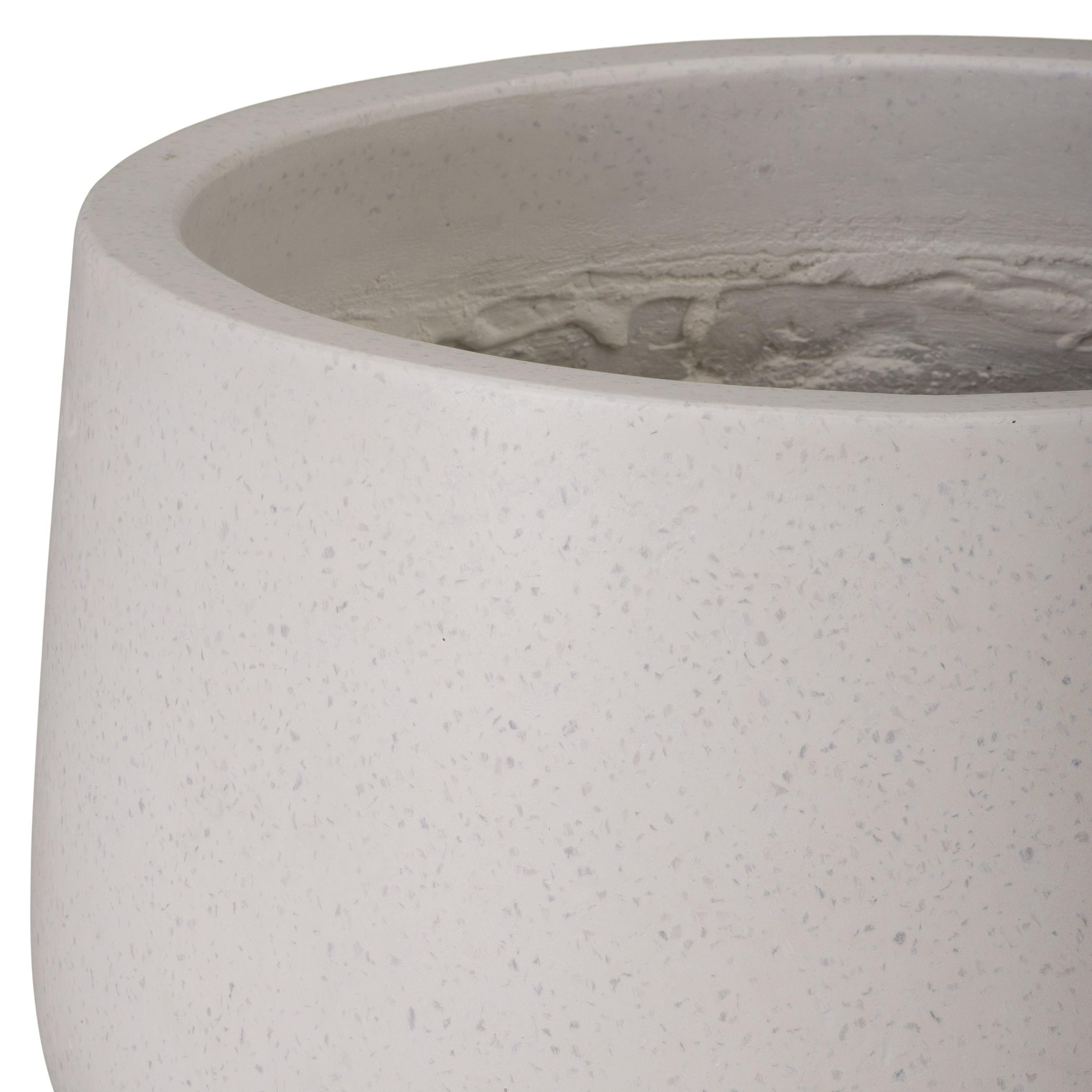Low Opus 19.5 in. White Terrazzo Planter
