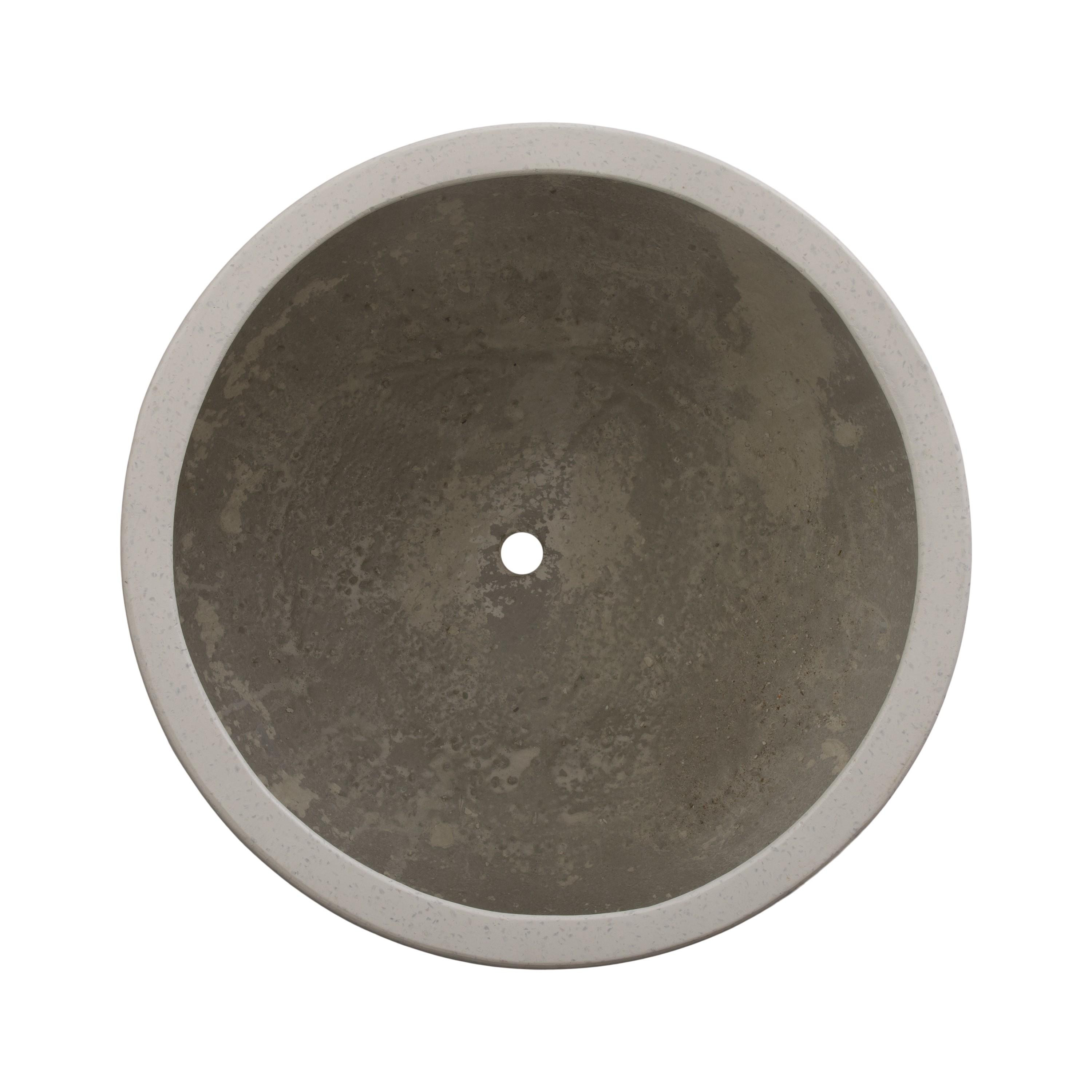 Low Opus 19.5 in. White Terrazzo Planter
