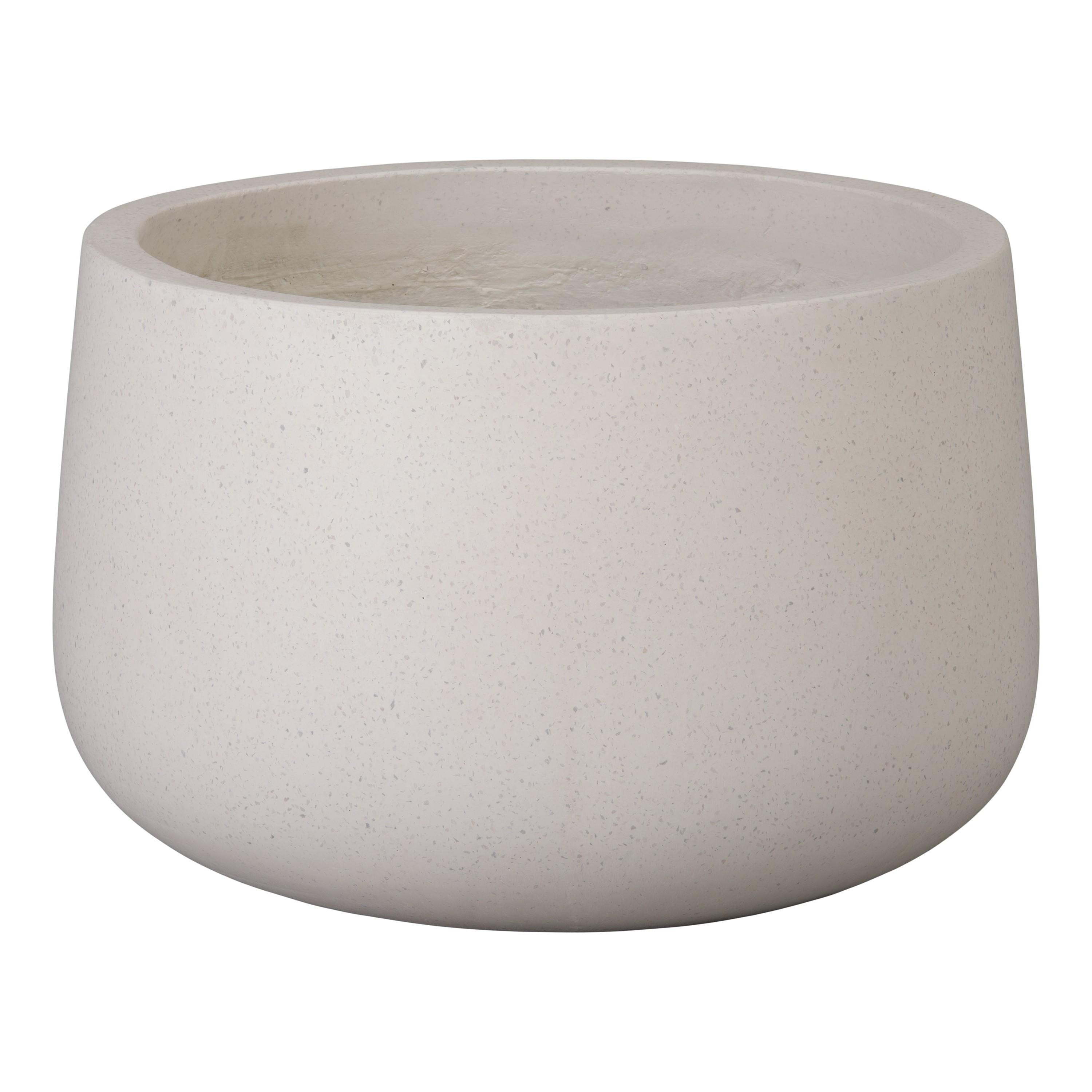 Low Opus 25.5 in. White Terrazzo Planter