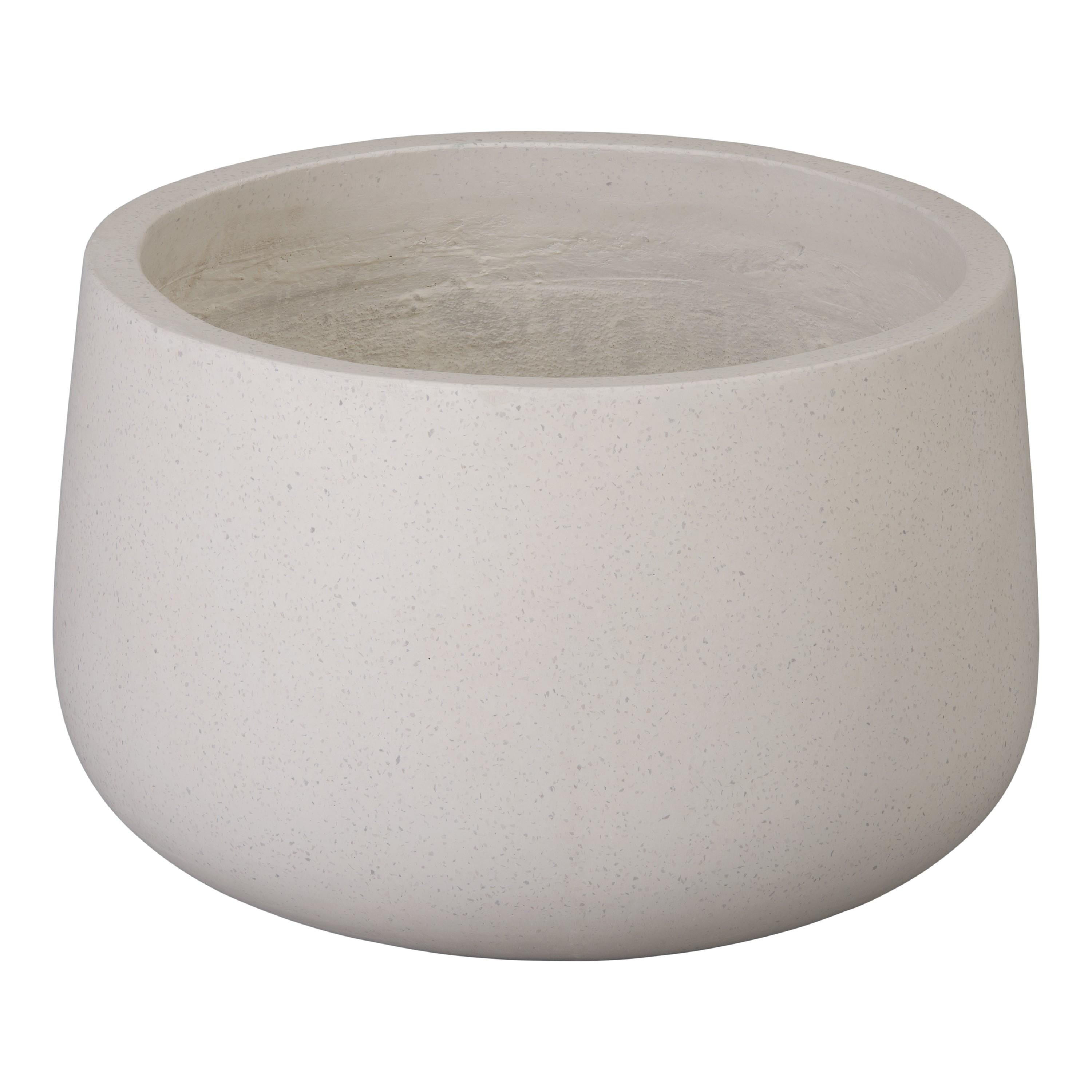 Low Opus 25.5 in. White Terrazzo Planter