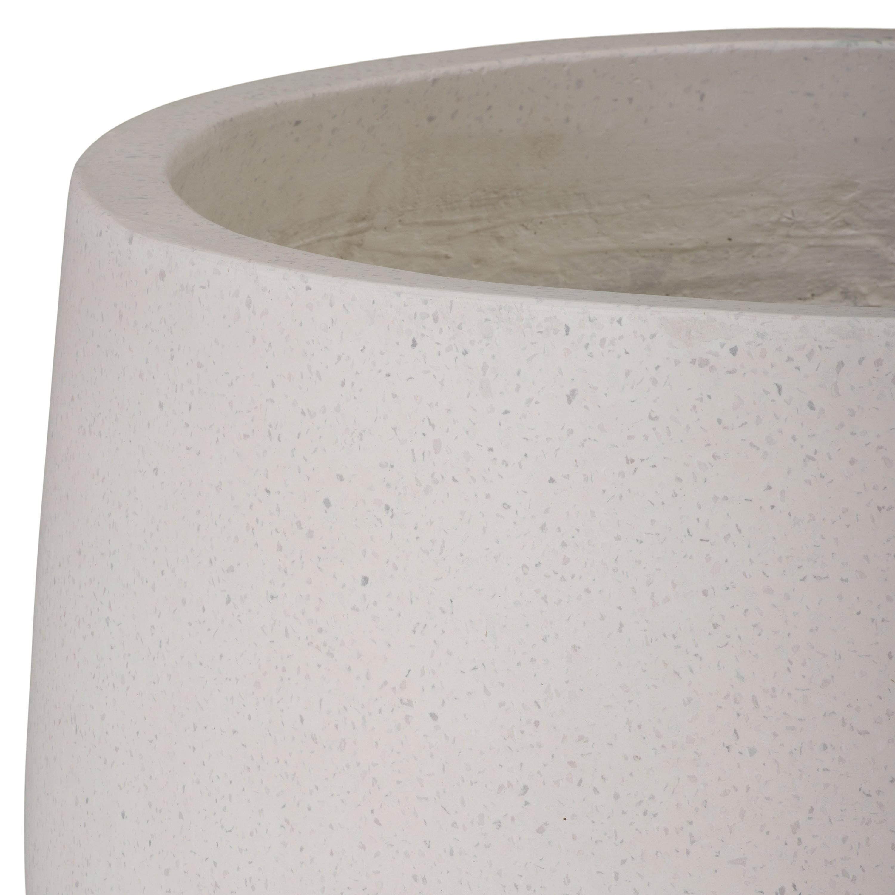Low Opus 25.5 in. White Terrazzo Planter