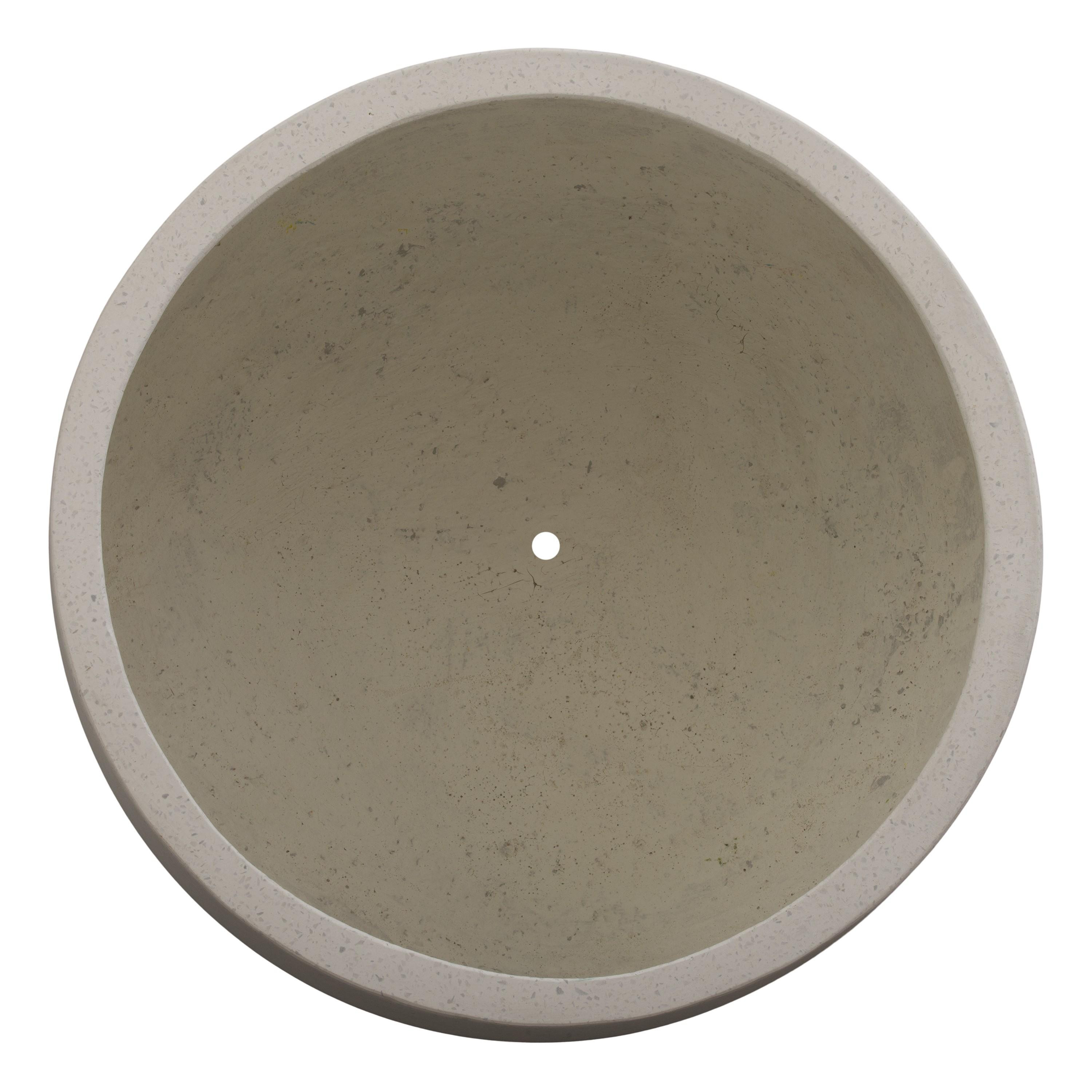 Low Opus 25.5 in. White Terrazzo Planter