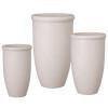 Set of 3 Round Lip White Terrazzo Planters