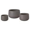 Low Opus Set of 3 Gray Terrazzo Planters