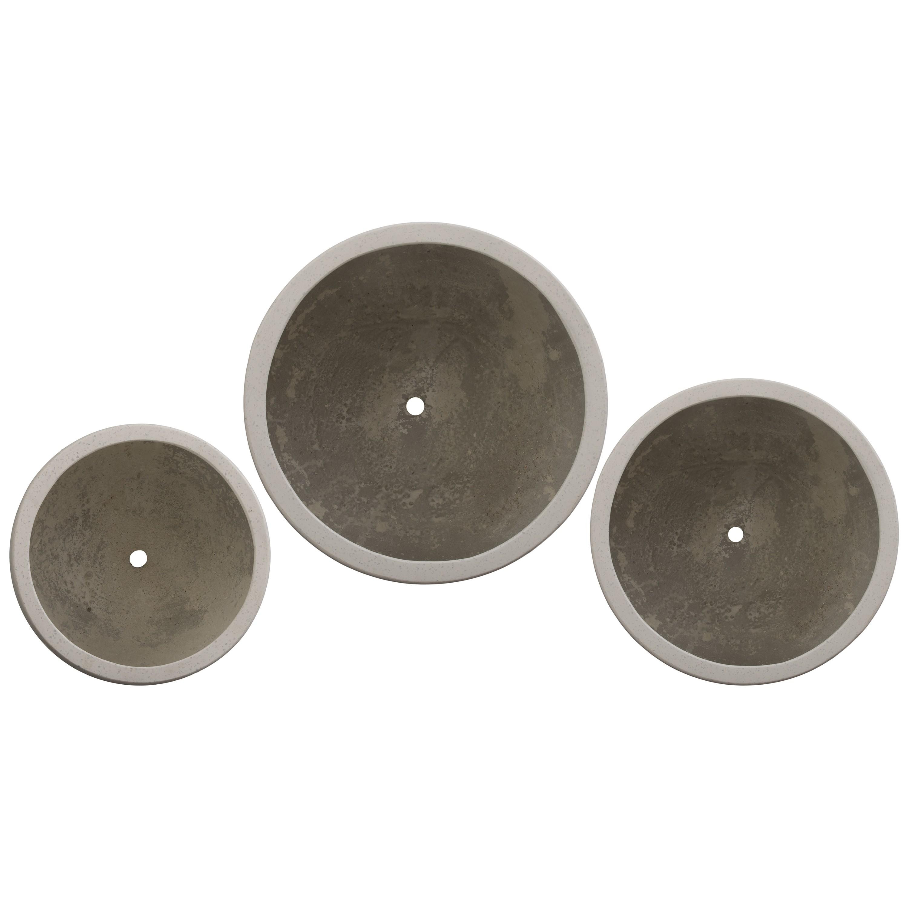Low Opus Set of 3 White Terrazzo Planters