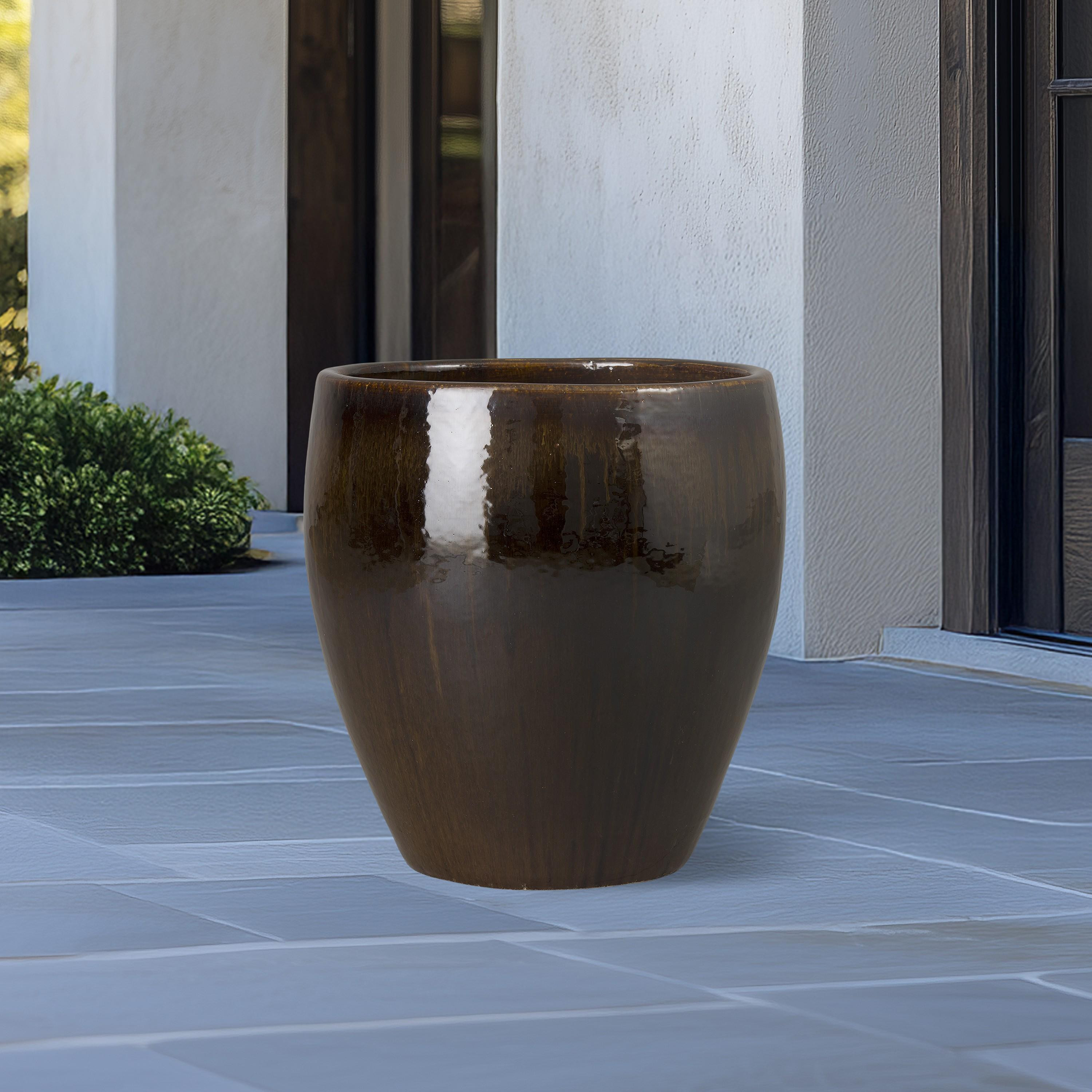 Ossal 19 in. Java Ceramic Planter