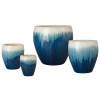 Ossal Set of 4 Blue Snow Ceramic Planters