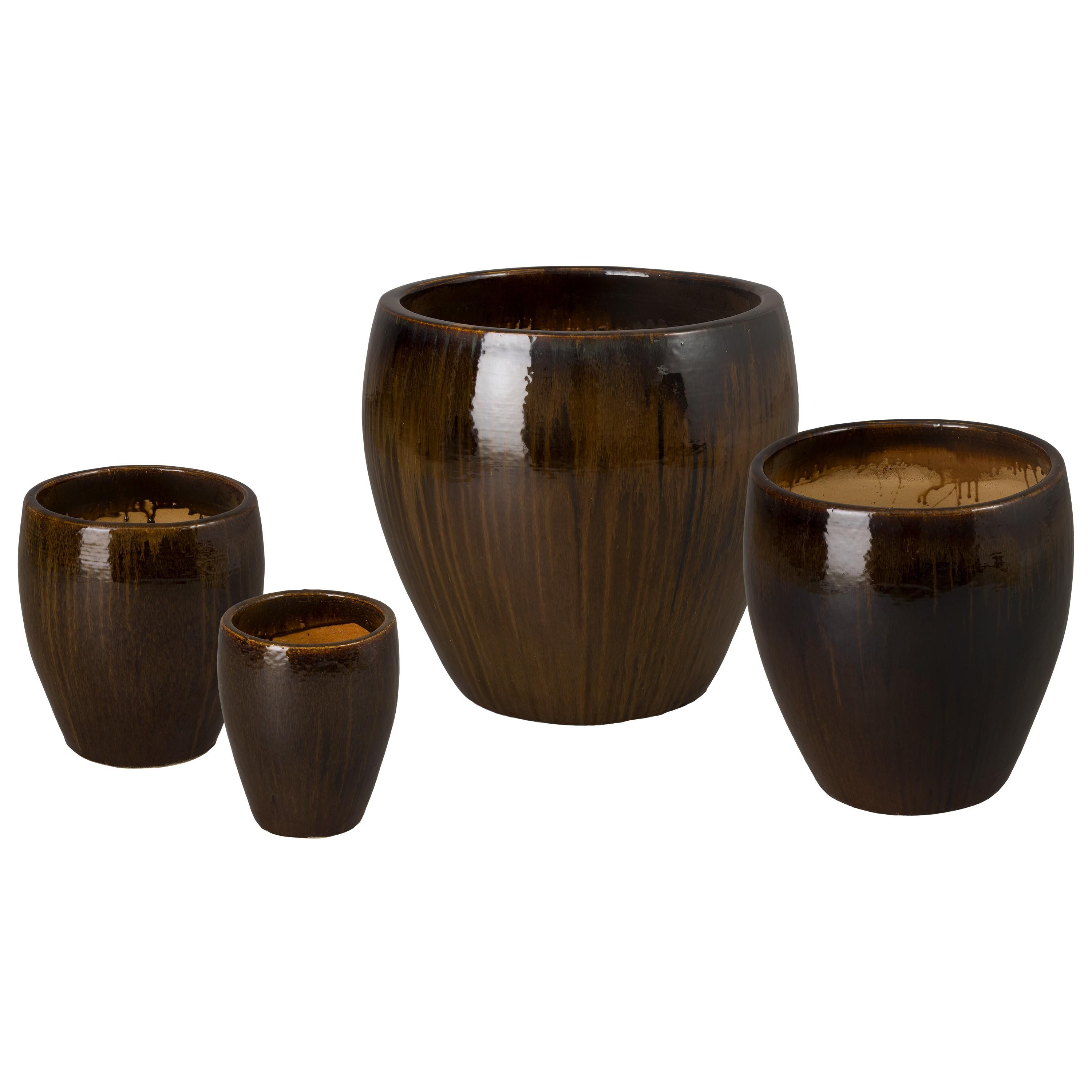 Ossal Set of 4 Java Ceramic Planters