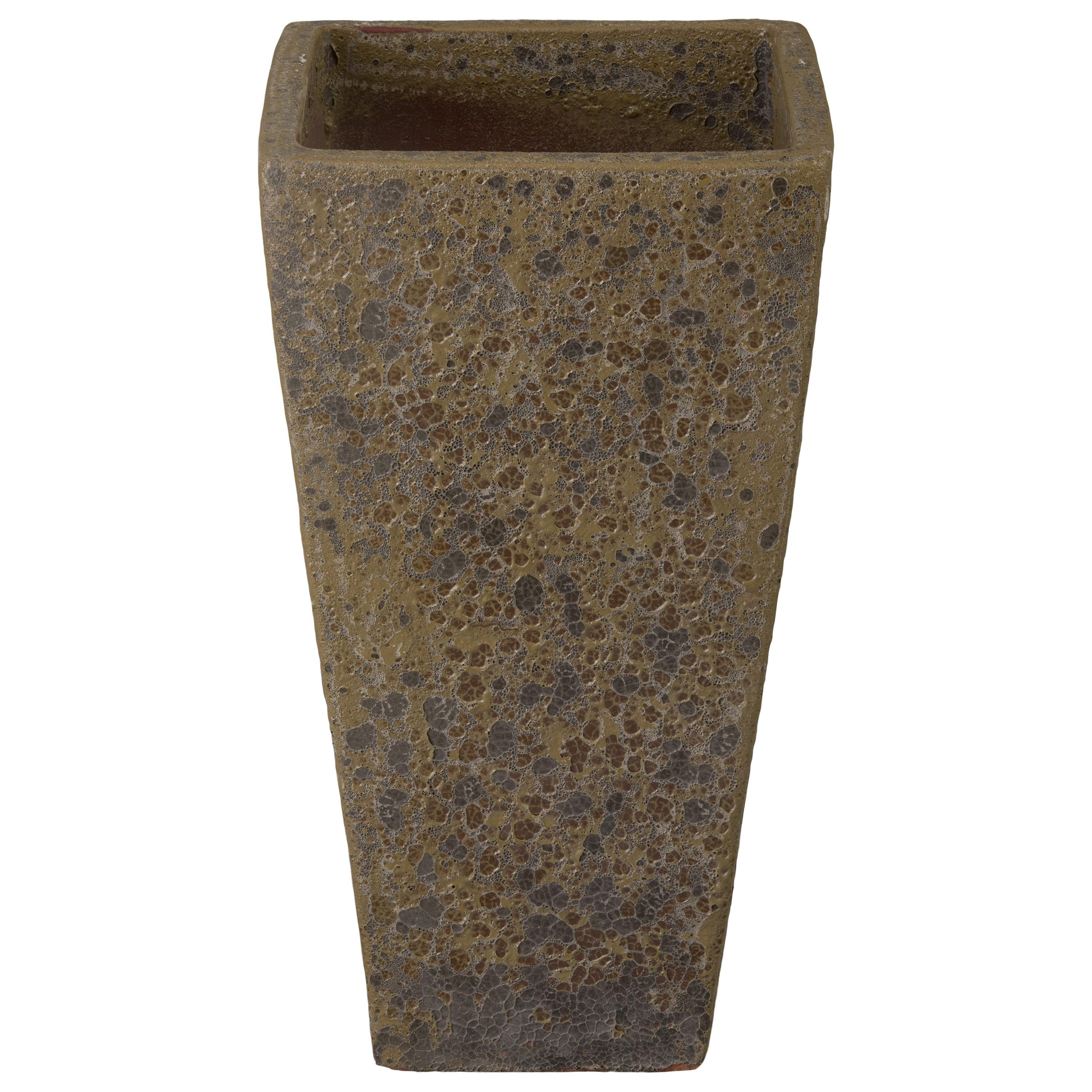 Crisco 31.5 in. Tall Square Bubble Yellow Ceramic Planter