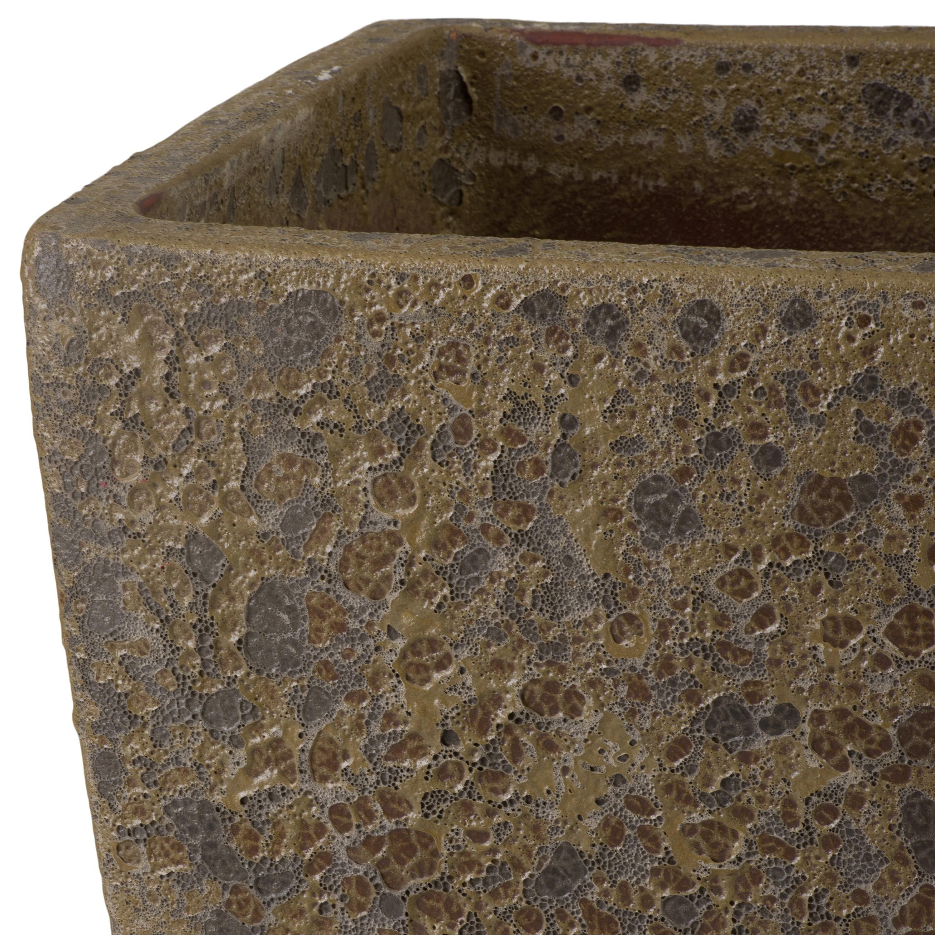 Crisco 31.5 in. Tall Square Bubble Yellow Ceramic Planter