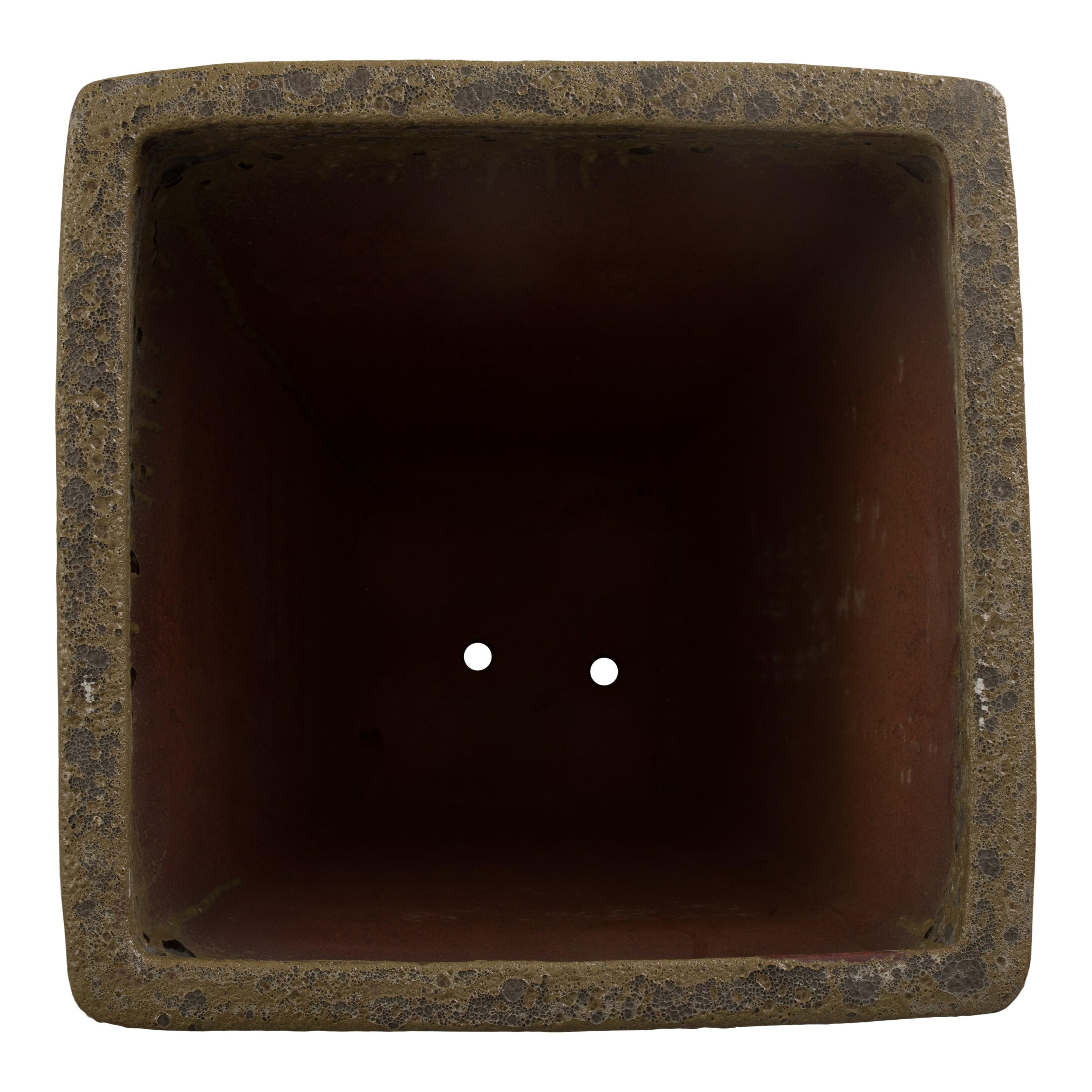 Crisco 31.5 in. Tall Square Bubble Yellow Ceramic Planter