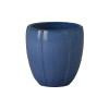 Crest 13 in. Round Blue Snow Ceramic Planter