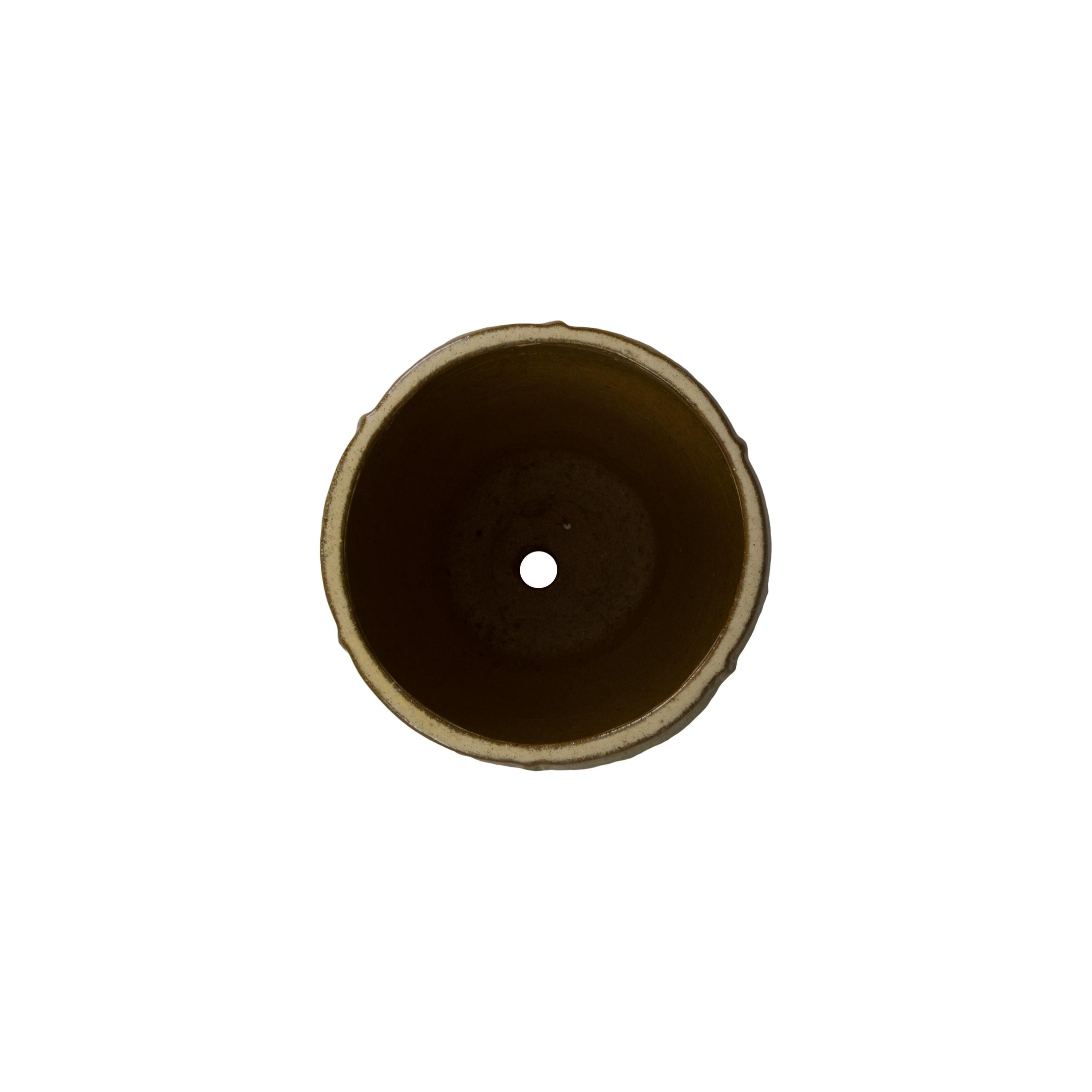 Crest 10 in. Round Yellow Snow Ceramic Planter