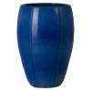 Crest 25 in. Tall Round Blue Snow Ceramic Planter