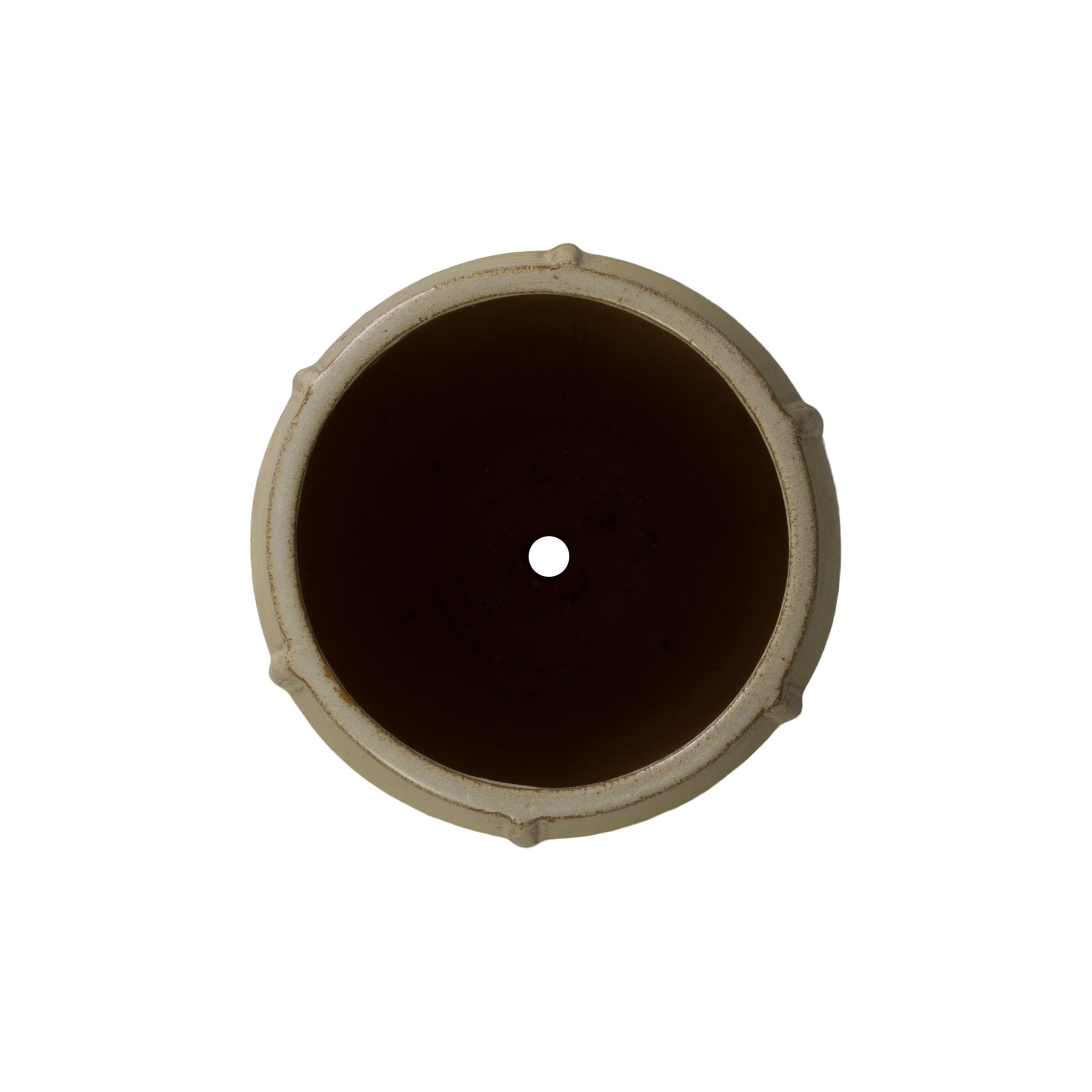 Crest 16 in. Tall Round Yellow Snow Ceramic Planter