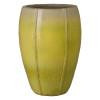 Crest 25 in. Tall Round Yellow Snow Ceramic Planter