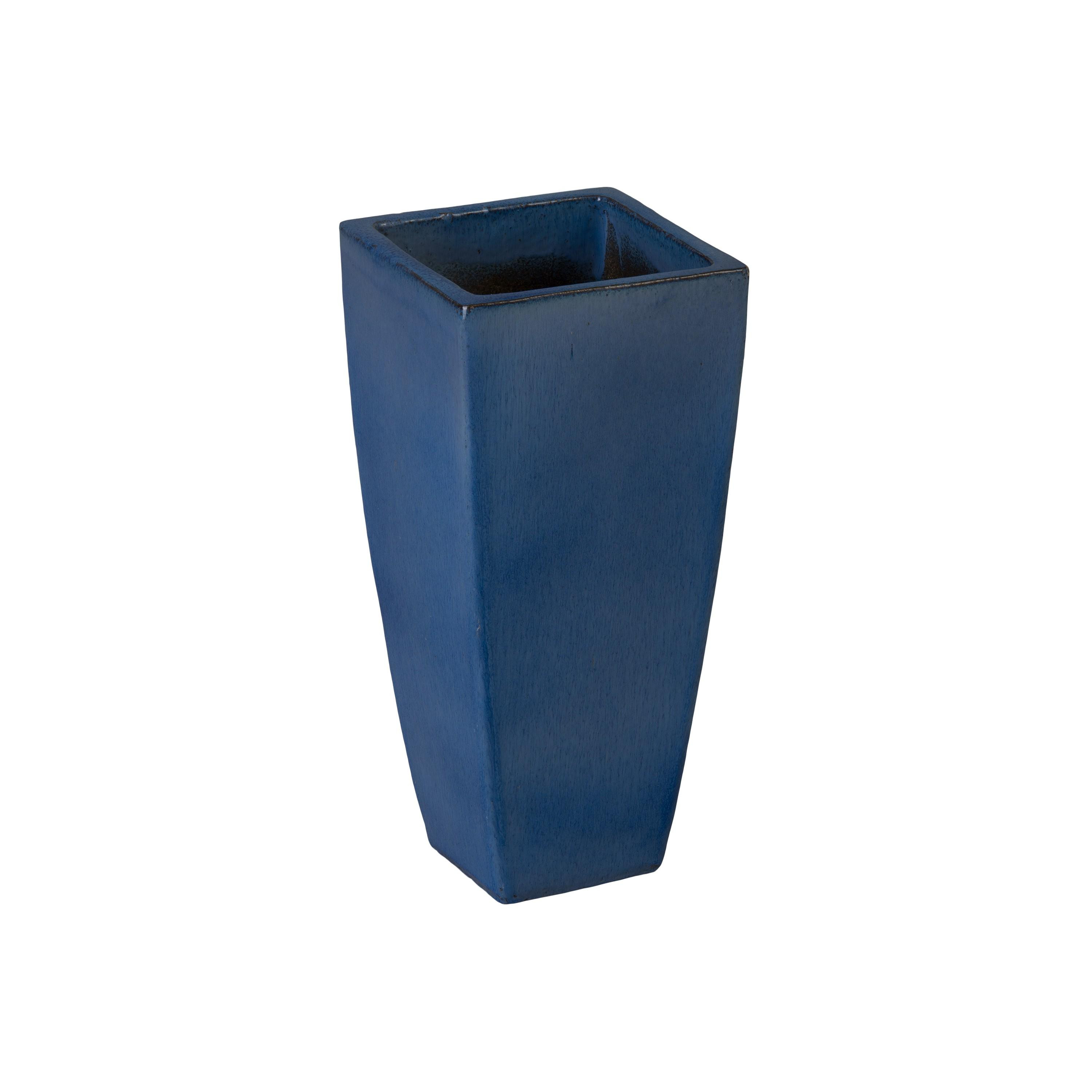 Quad 20 in. Square Blue Snow Ceramic Planter
