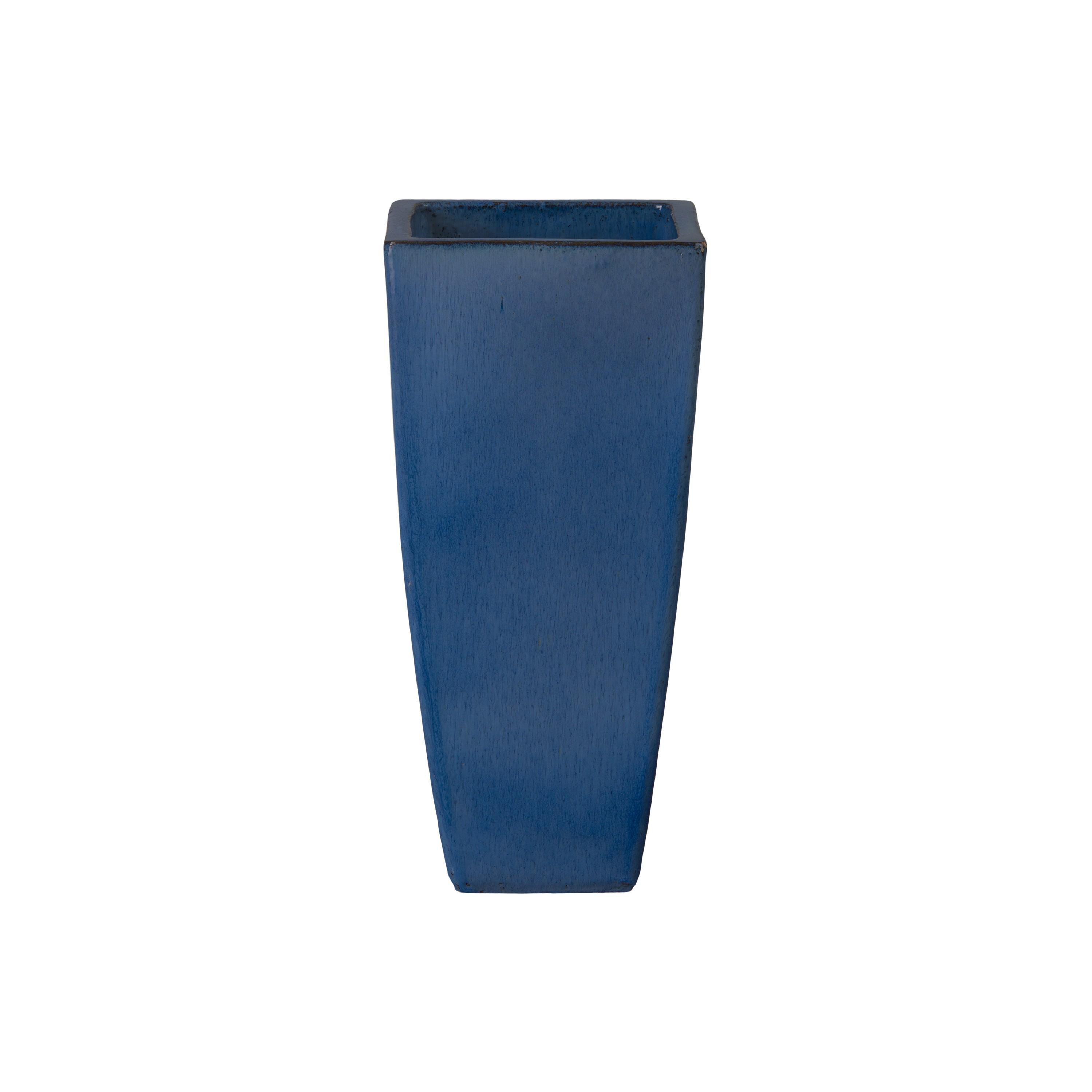 Quad 20 in. Square Blue Snow Ceramic Planter