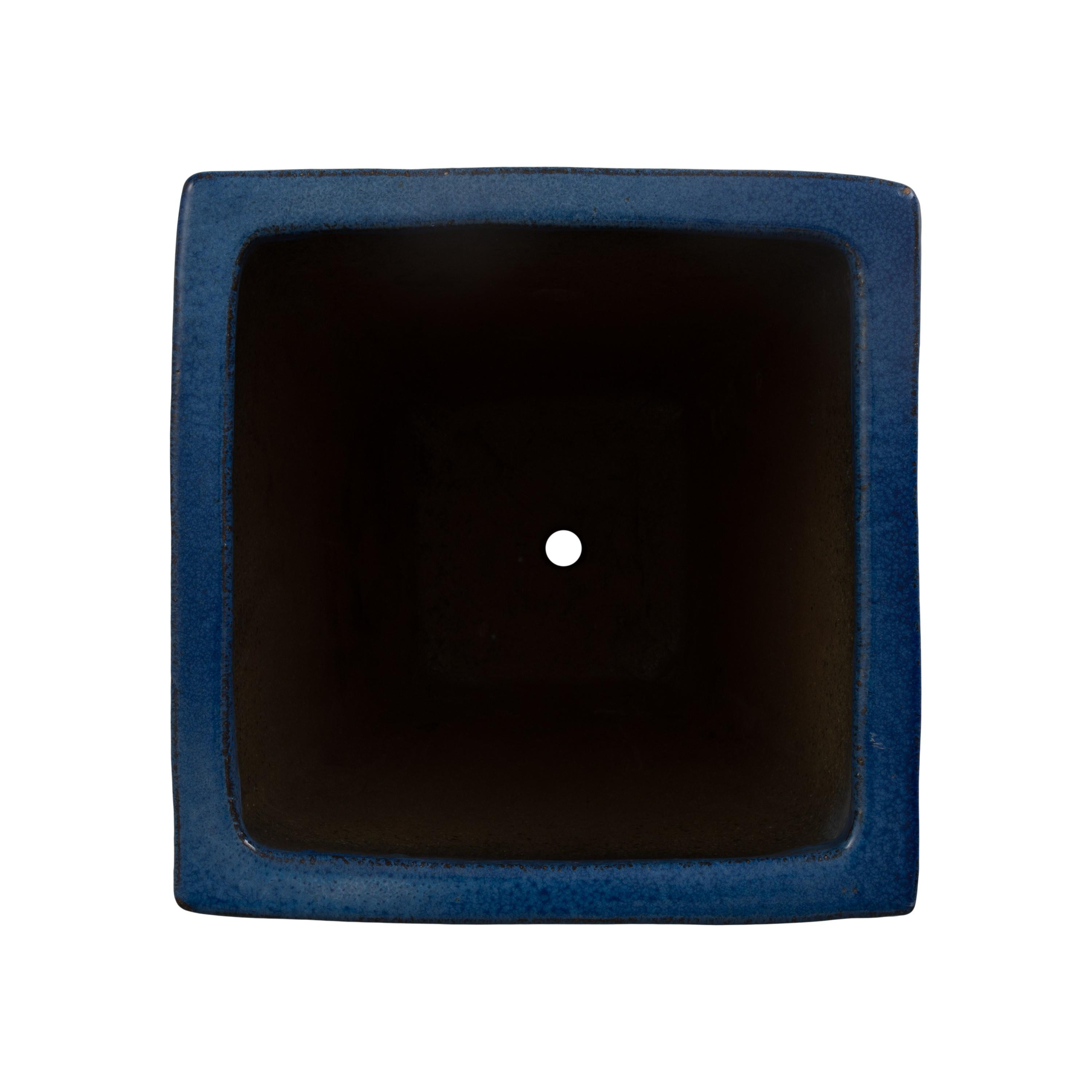 Quad 25 in. Square Blue Snow Ceramic Planter