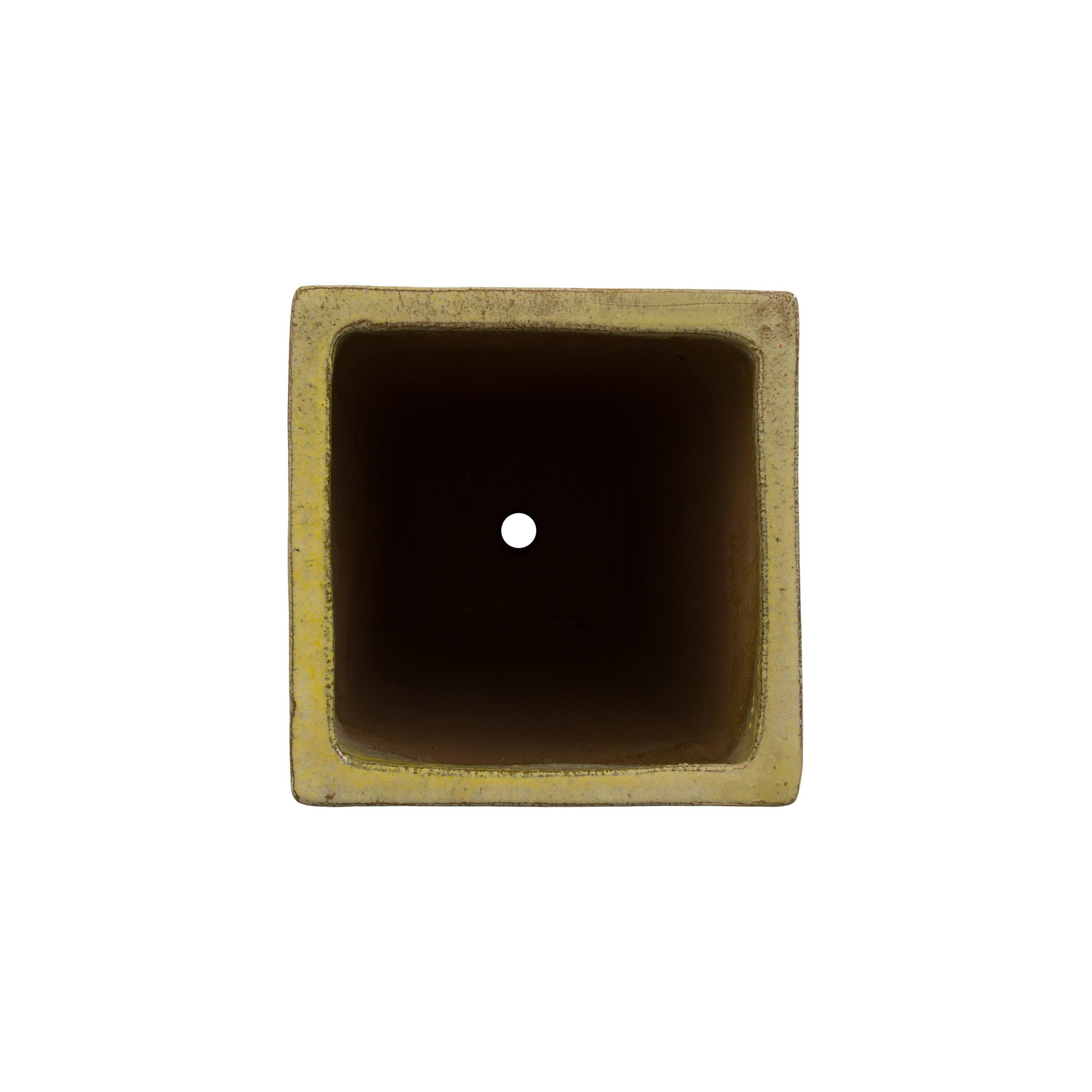 Quad 20 in. Square Yellow Snow Ceramic Planter