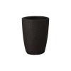 Notch 14 in. Round Matte Black Ceramic Planter