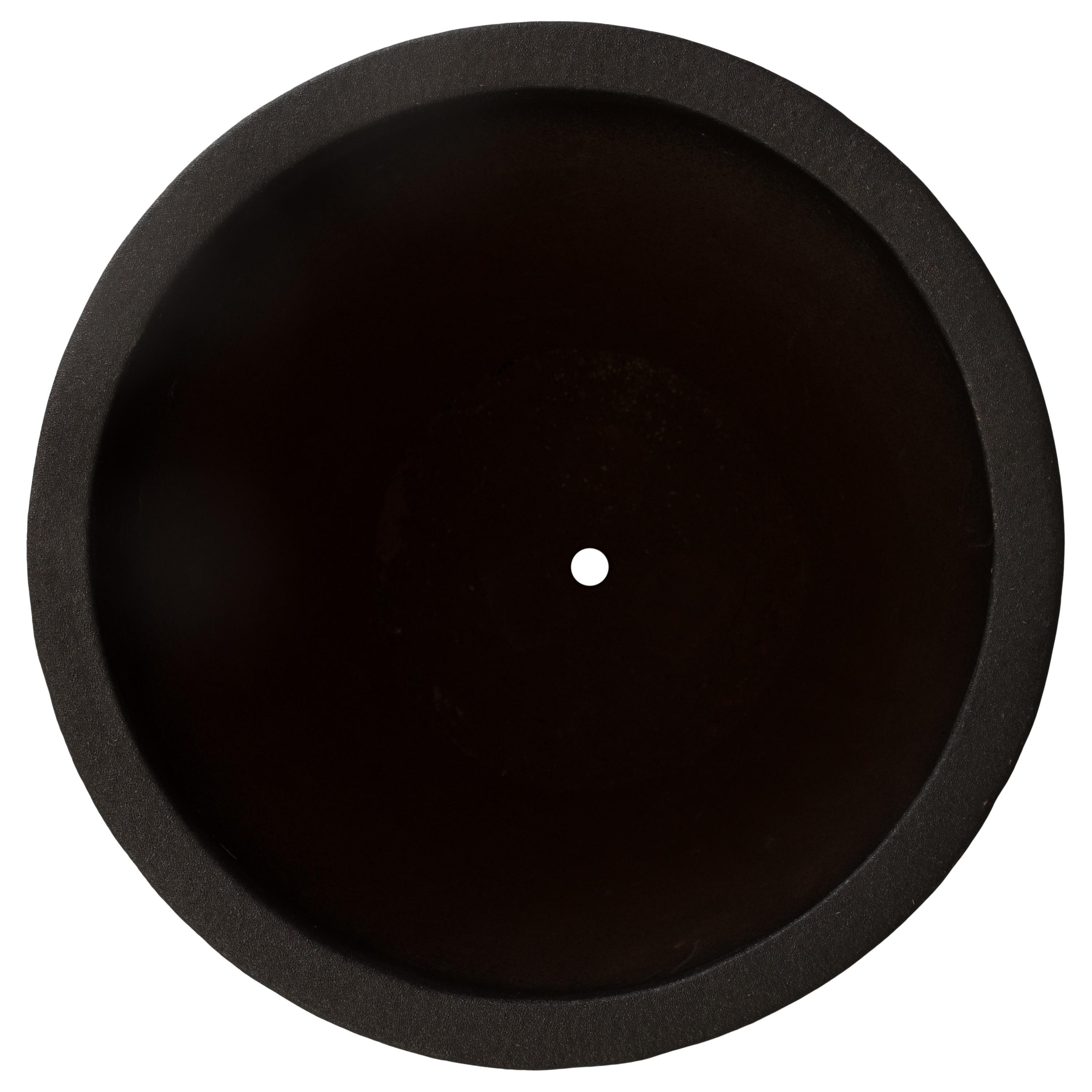 Notch 25.5 in. Round Matte Black Ceramic Planter