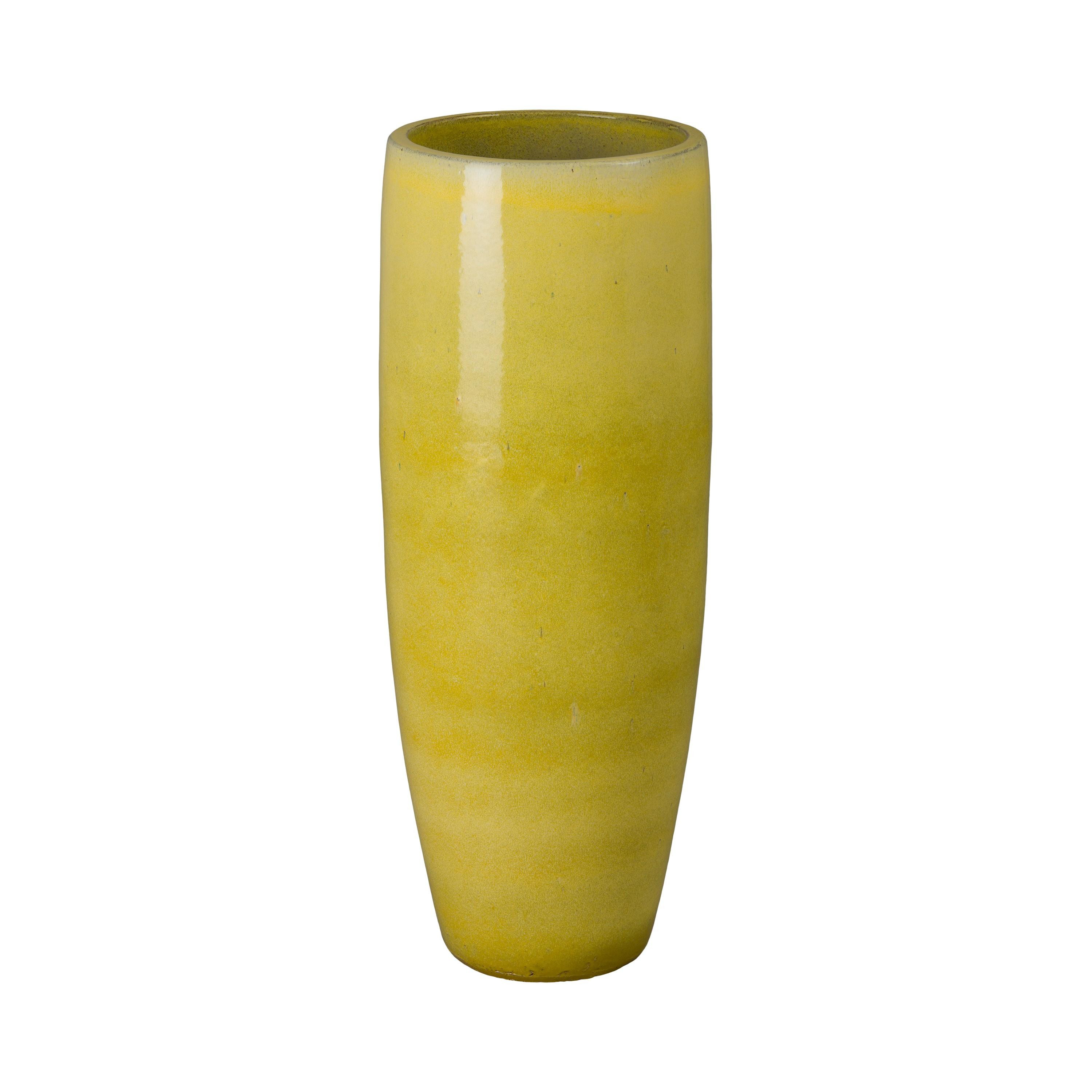 38 in. Round Yellow Snow Ceramic Cigar Jar