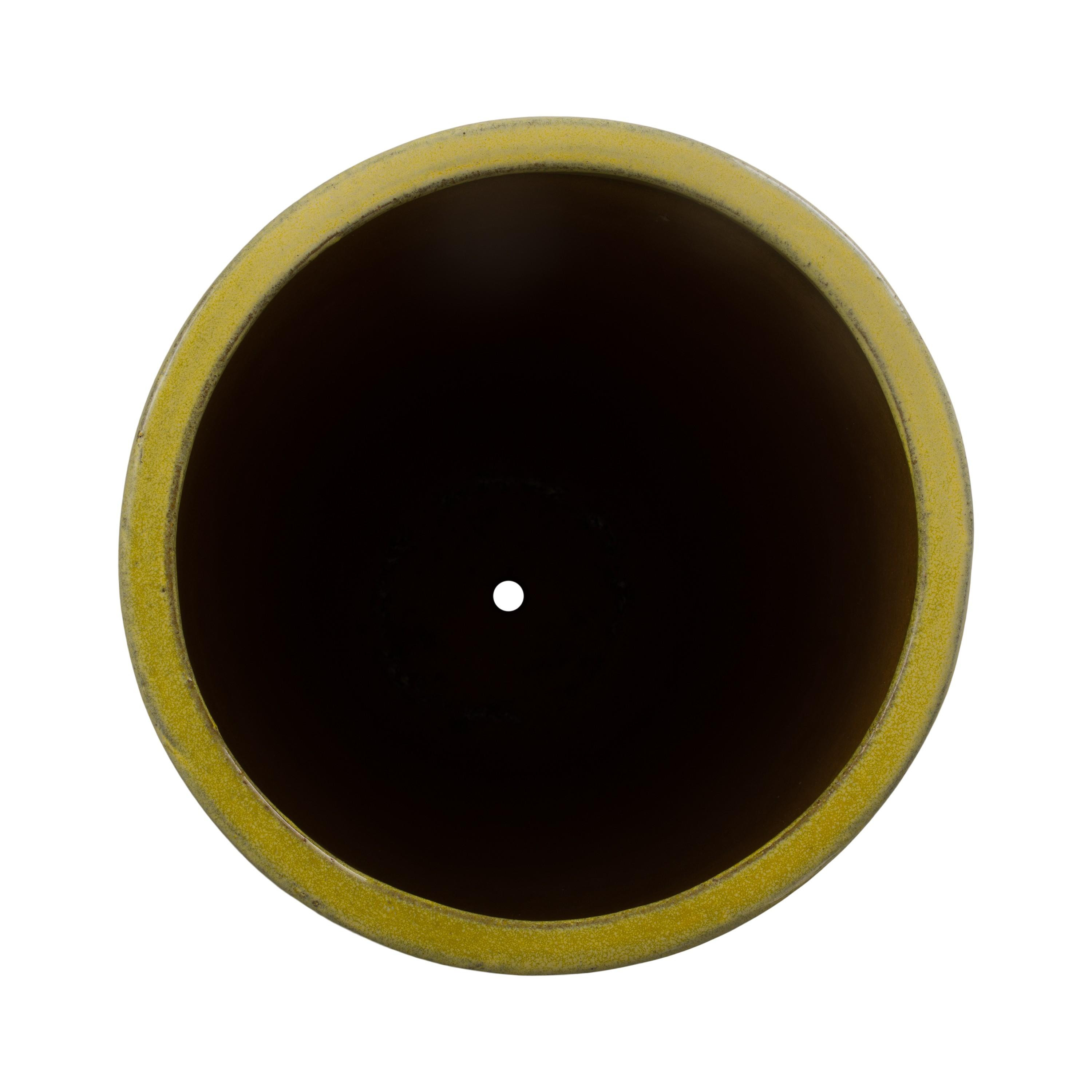 38 in. Round Yellow Snow Ceramic Cigar Jar