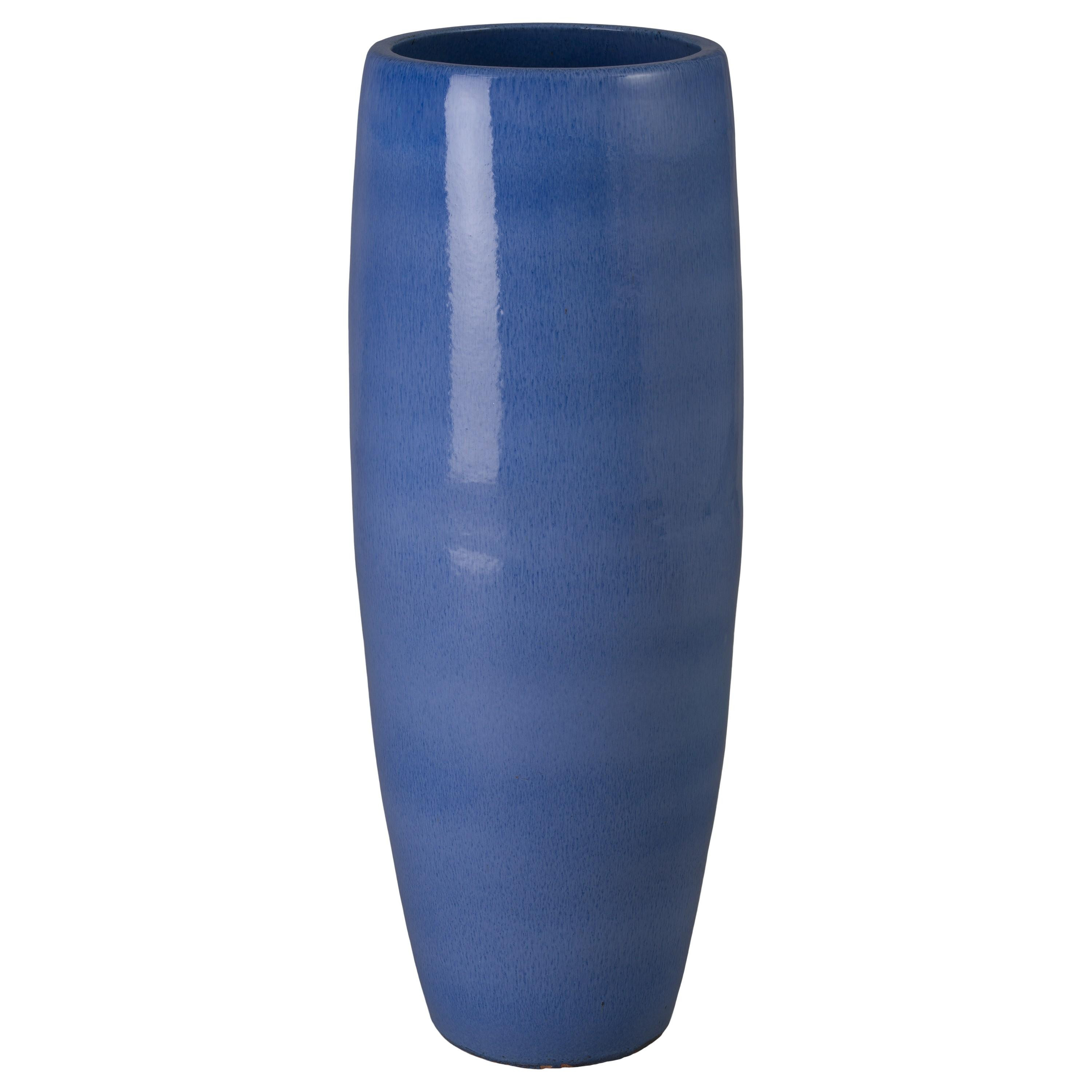 47 in. Round Blue Snow Ceramic Cigar Jar