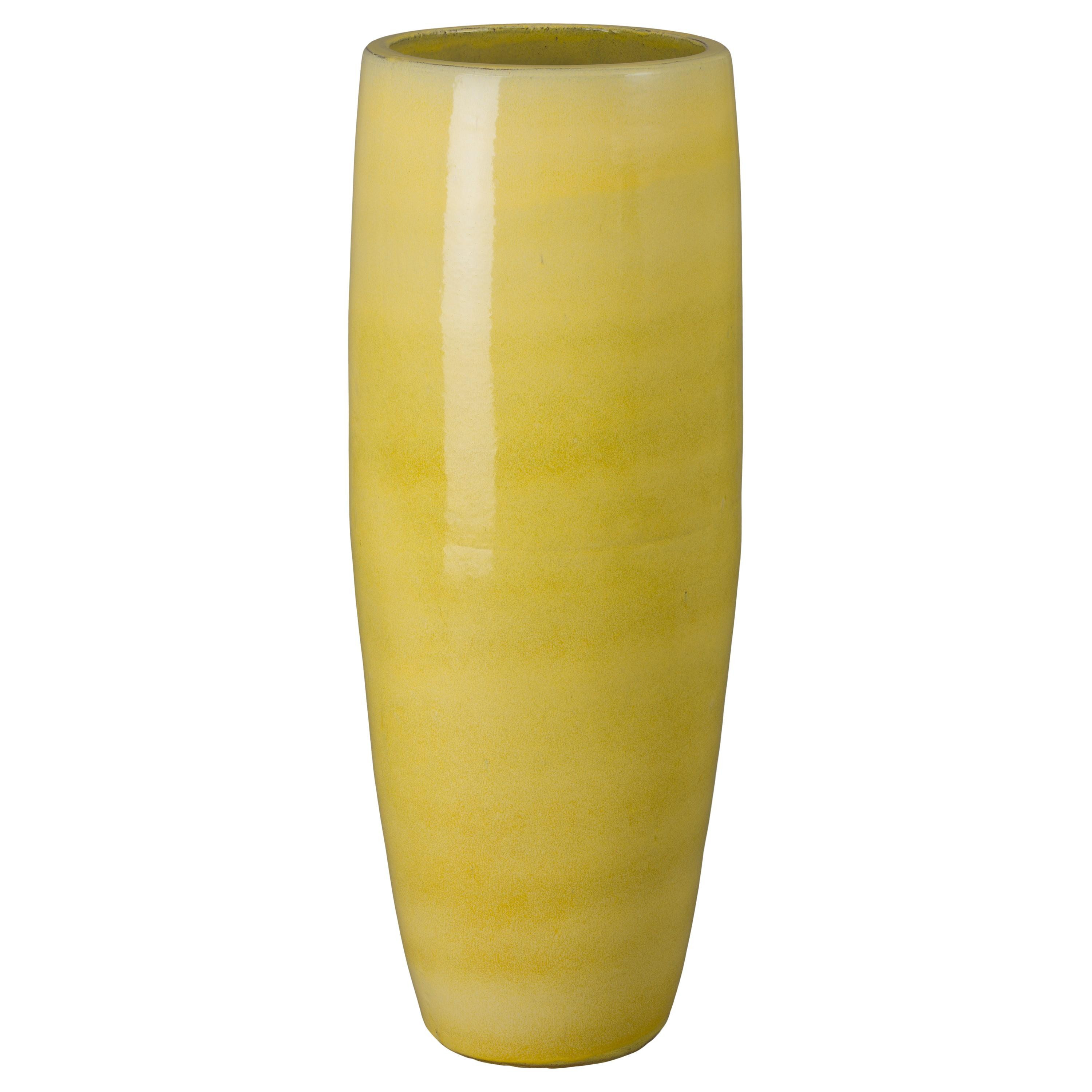 47 in. Round Yellow Snow Ceramic Cigar Jar