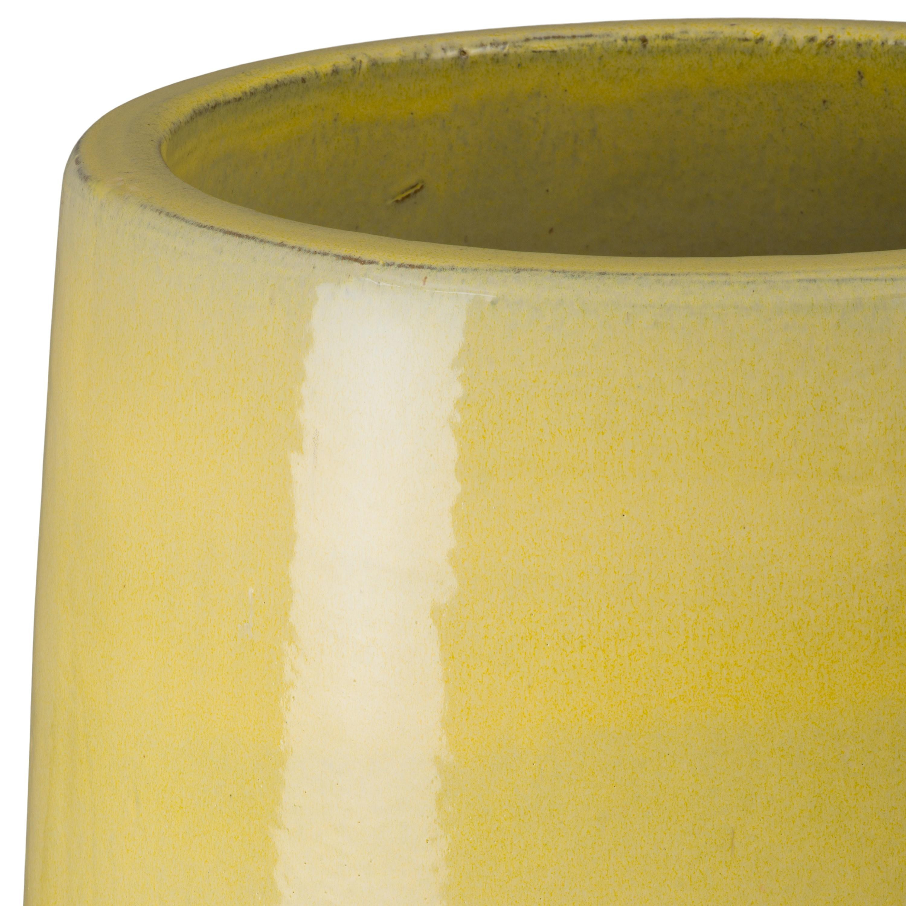 47 in. Round Yellow Snow Ceramic Cigar Jar