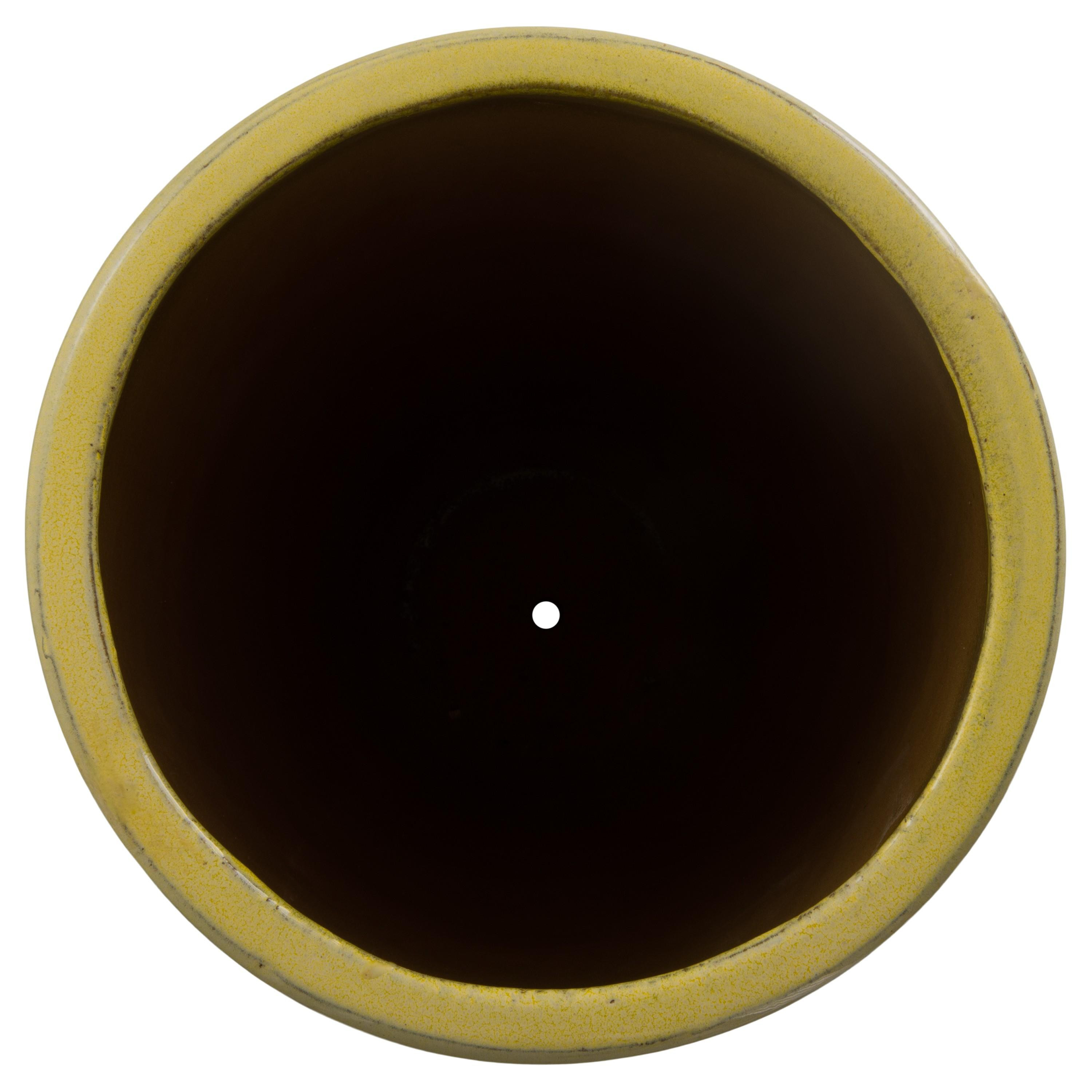 47 in. Round Yellow Snow Ceramic Cigar Jar