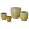 Crest Set of 4 Round Yellow Snow Ceramic Planters