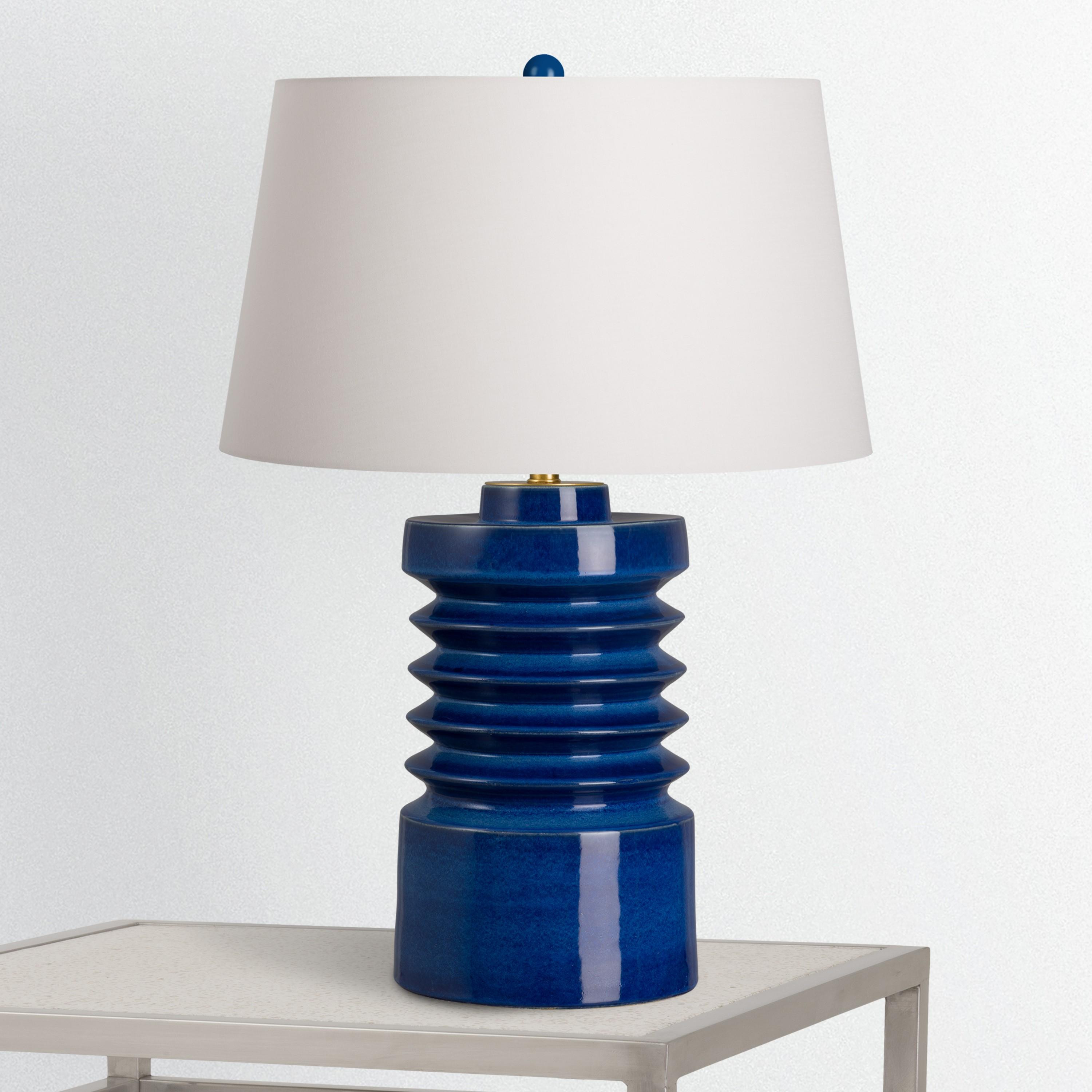 Jag 31 in. Blue Ceramic Lamp