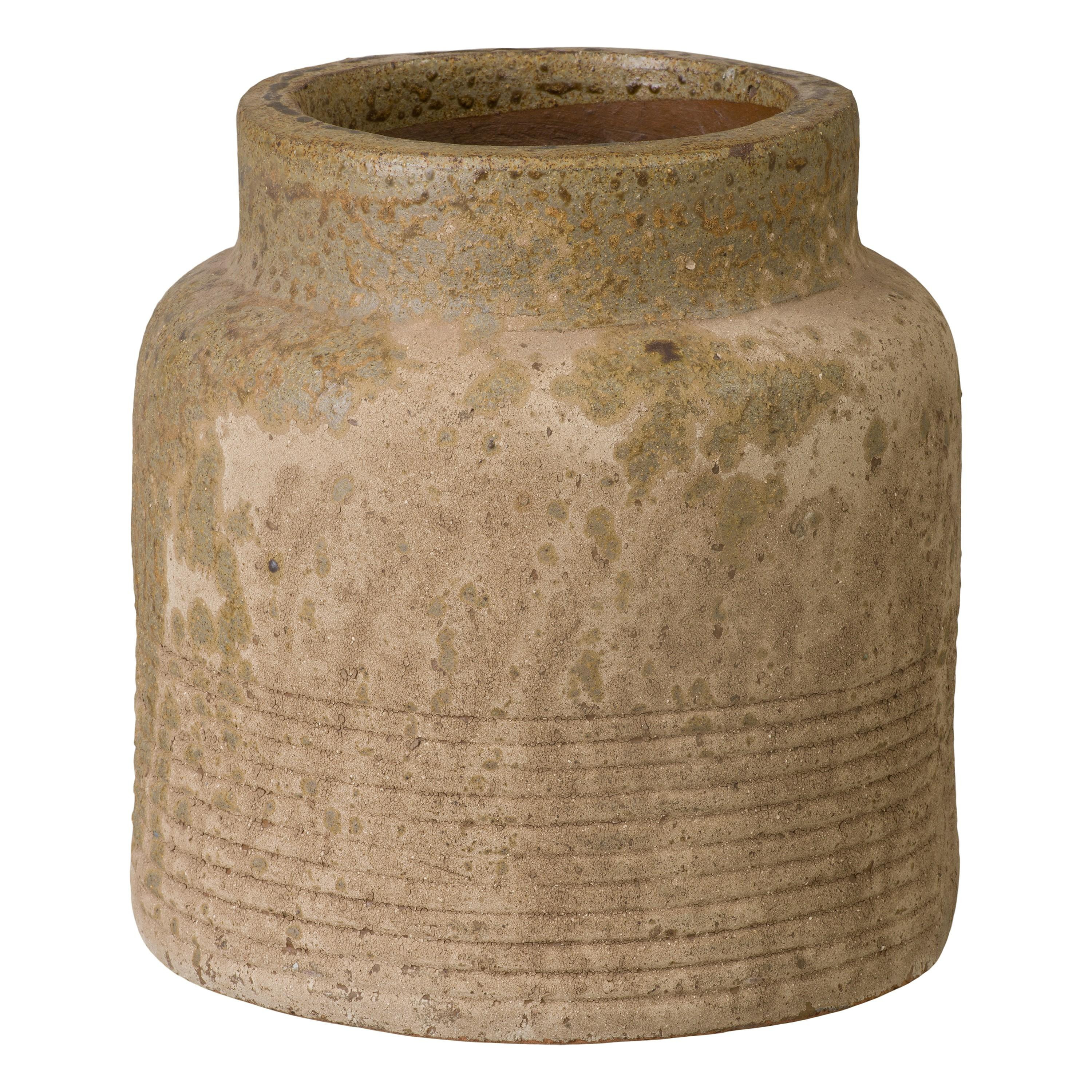 Hastings 11.5 in. Antique Amber Ceramic Planter