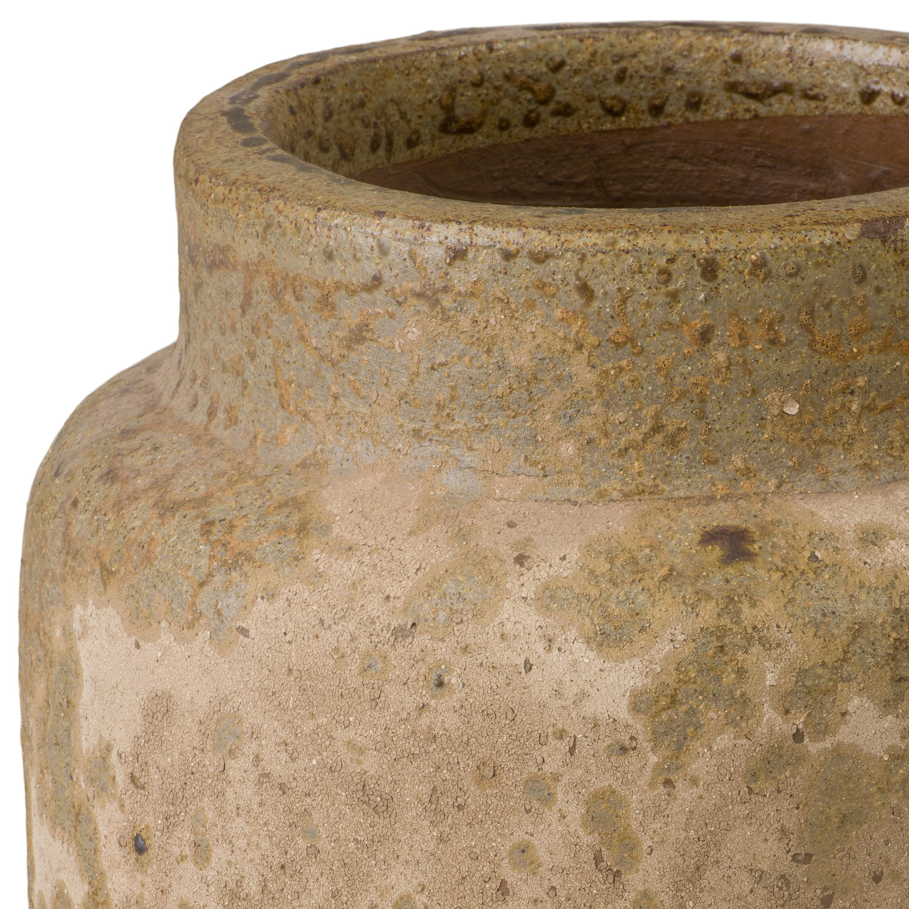 Hastings 11.5 in. Antique Amber Ceramic Planter