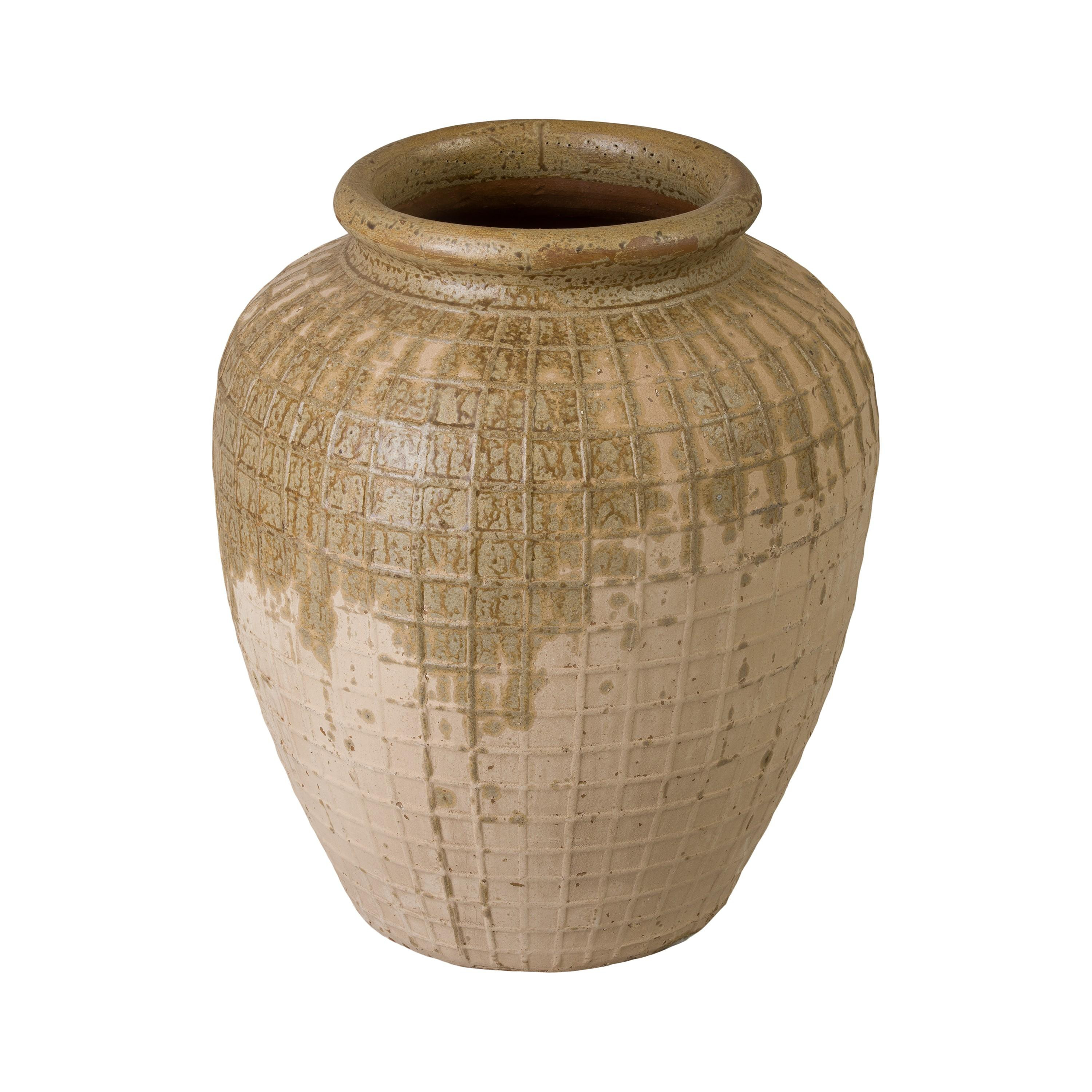 Intersect 31 in. Antique Amber Ceramic Storage Jar
