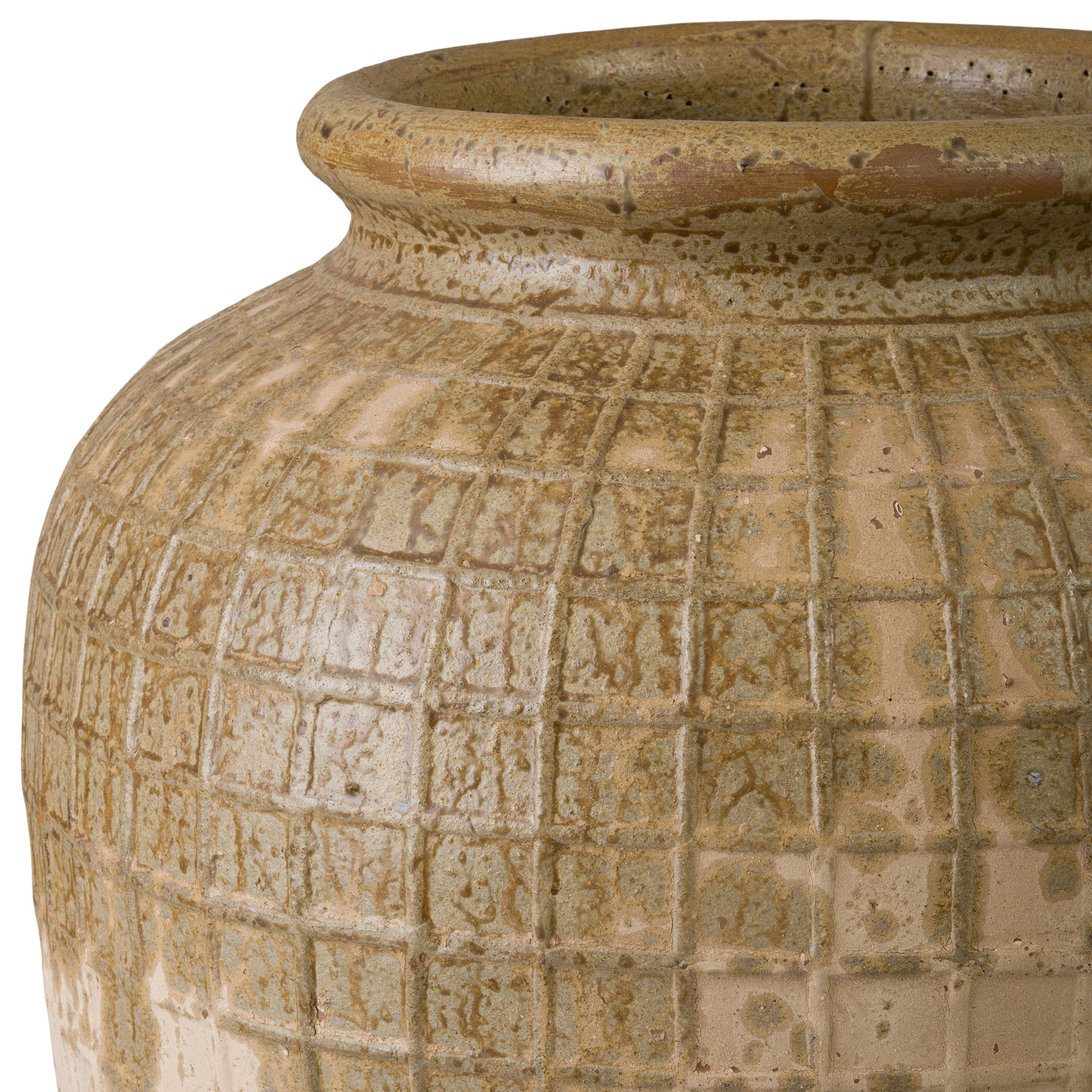 Intersect 31 in. Antique Amber Ceramic Storage Jar