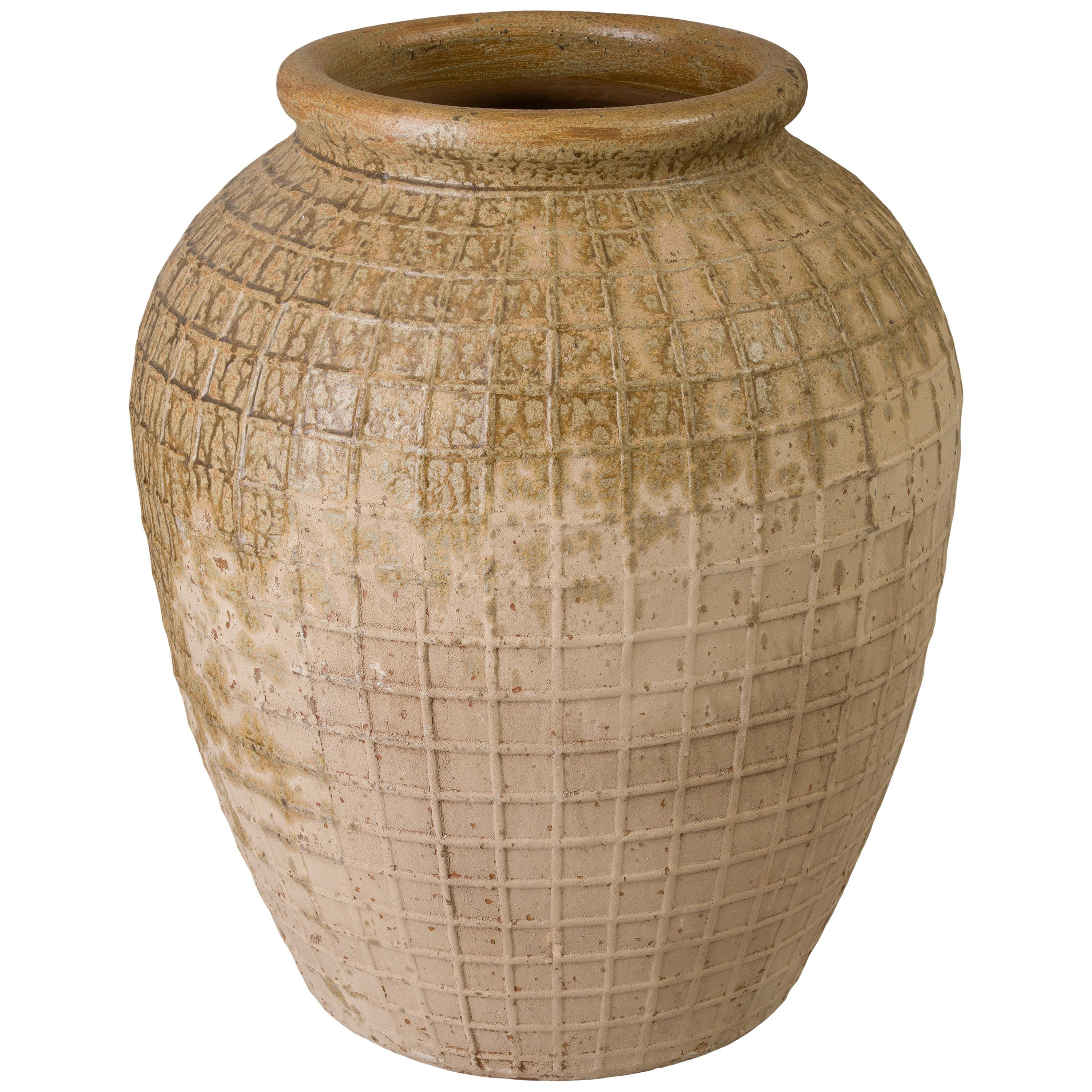 Intersect 37.5 in. Antique Amber Ceramic Storage Jar