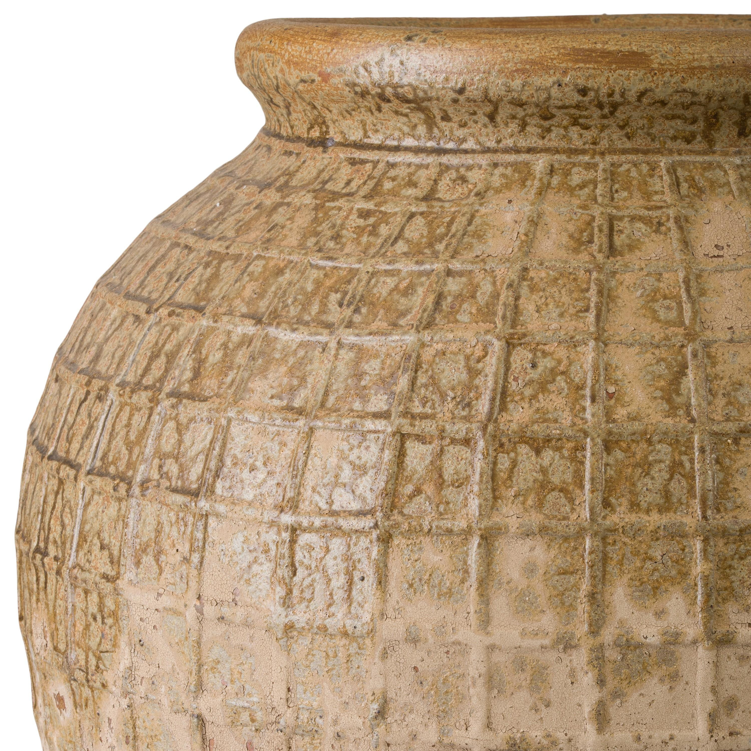 Intersect 37.5 in. Antique Amber Ceramic Storage Jar