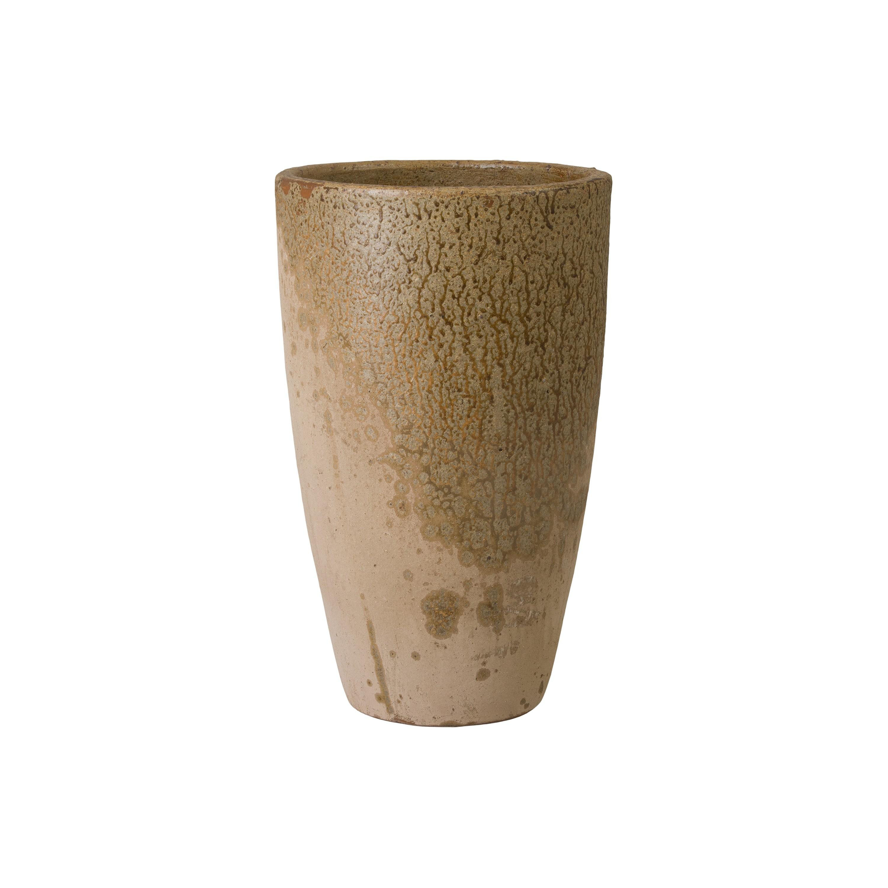 Saul 27.5 in. Antique Amber Ceramic Planter