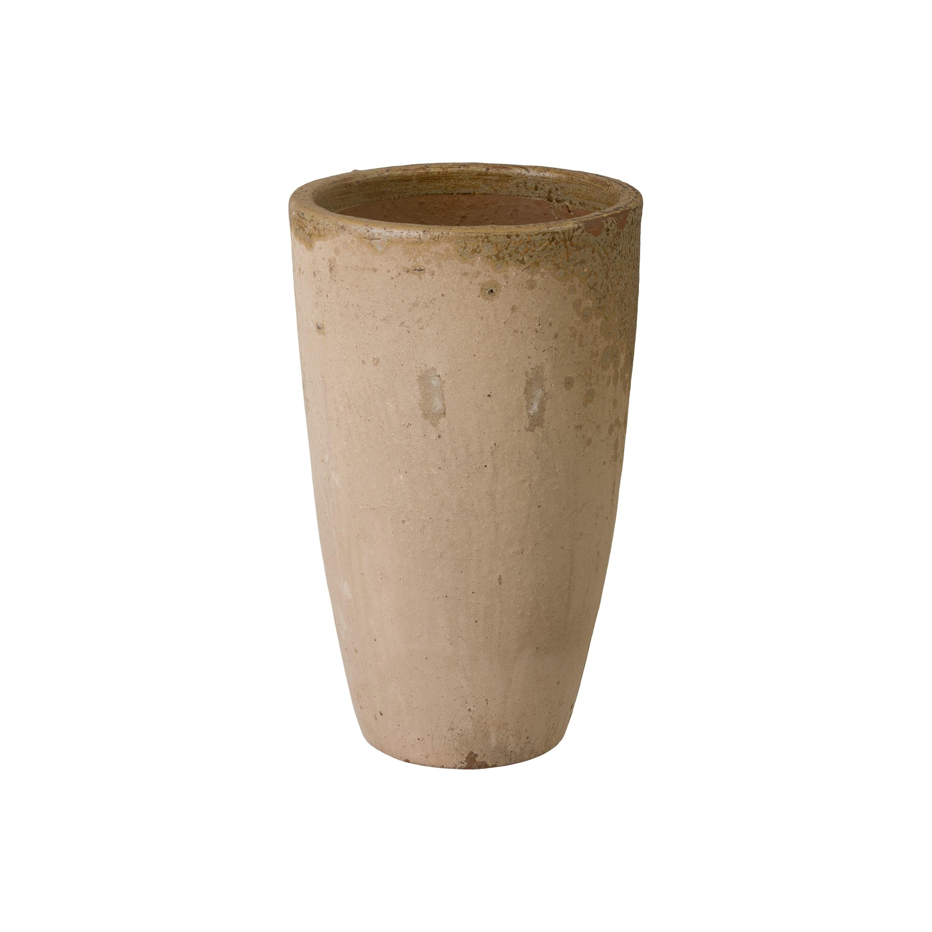 Saul 27.5 in. Antique Amber Ceramic Planter