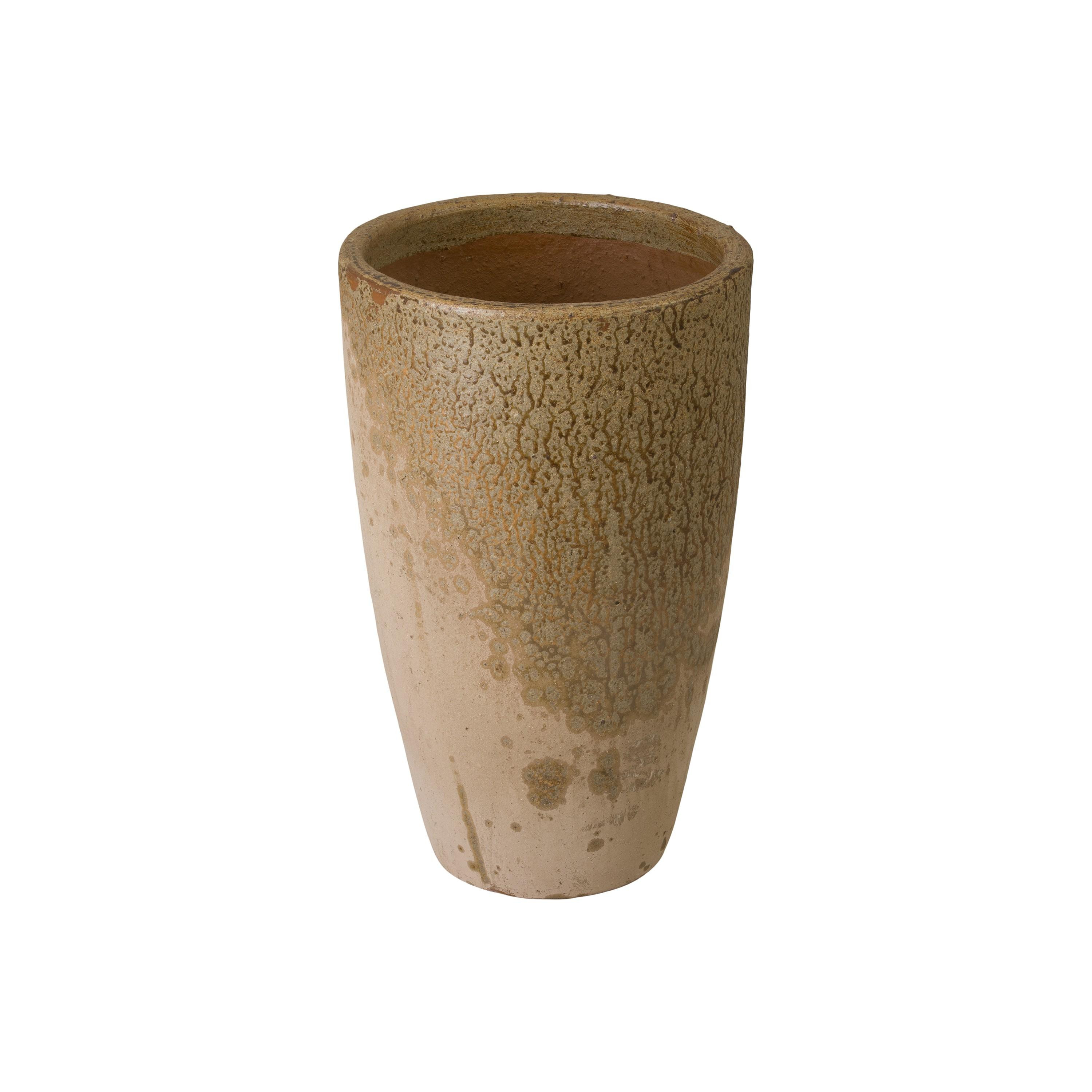 Saul 27.5 in. Antique Amber Ceramic Planter