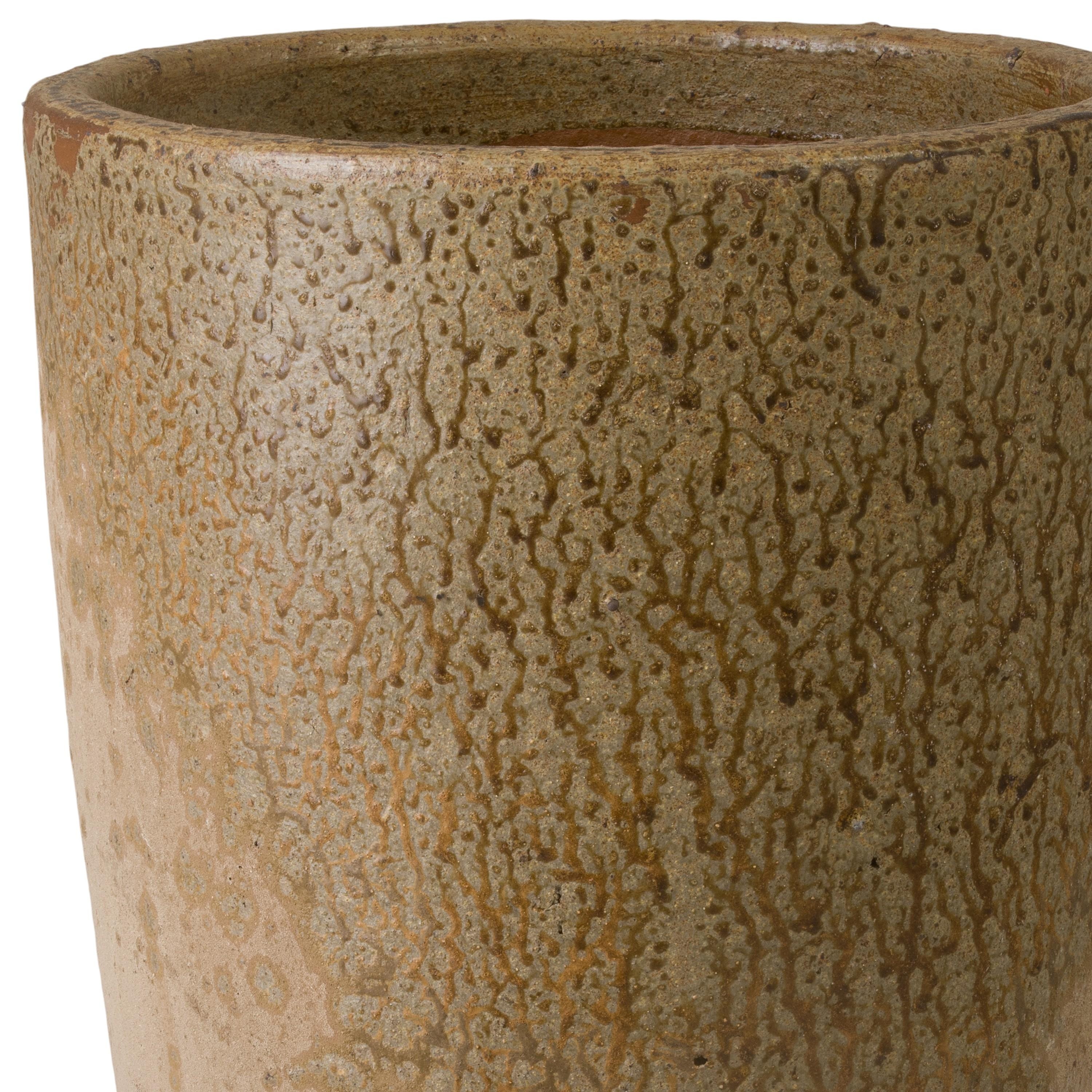 Saul 27.5 in. Antique Amber Ceramic Planter