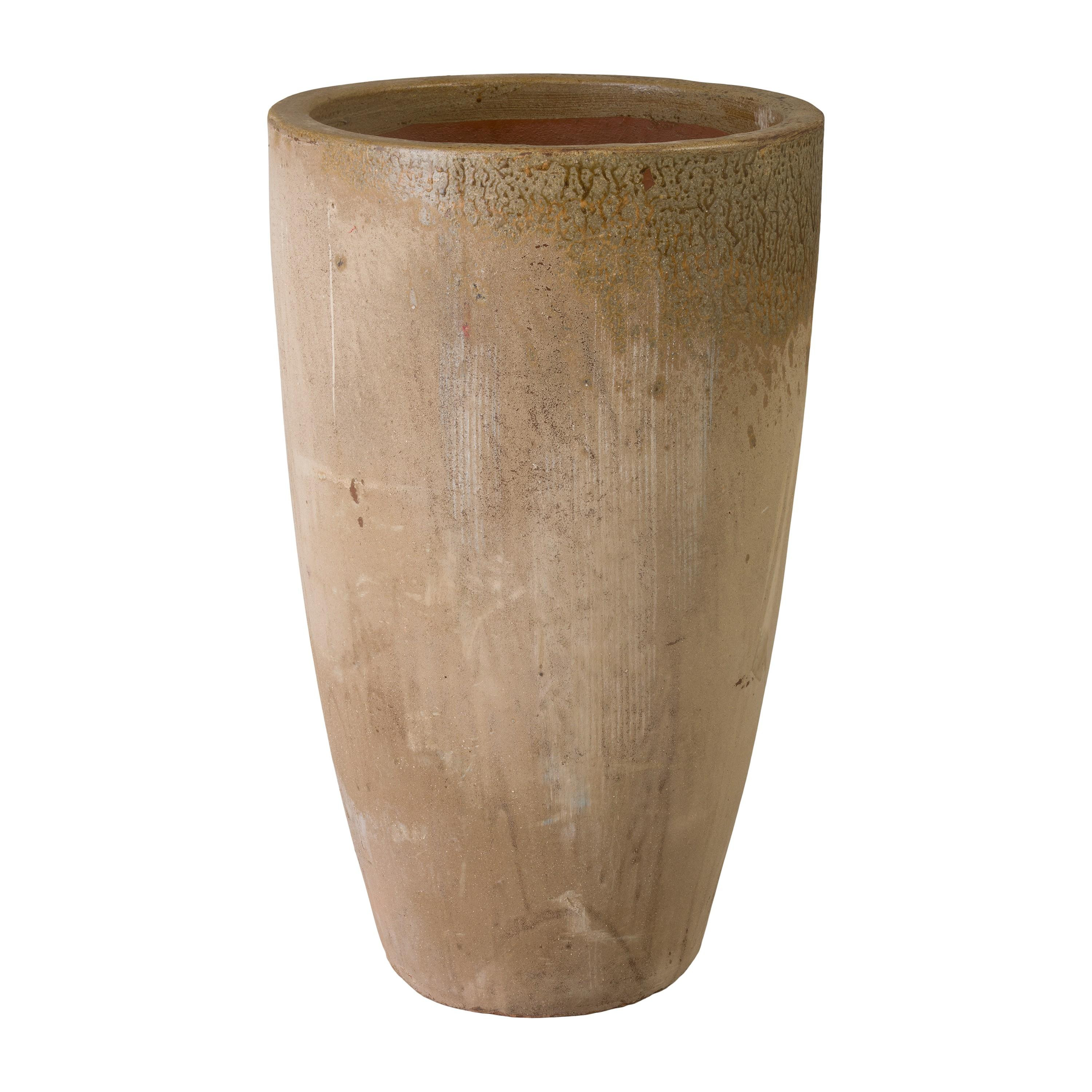 Saul 38 in. Antique Amber Ceramic Planter