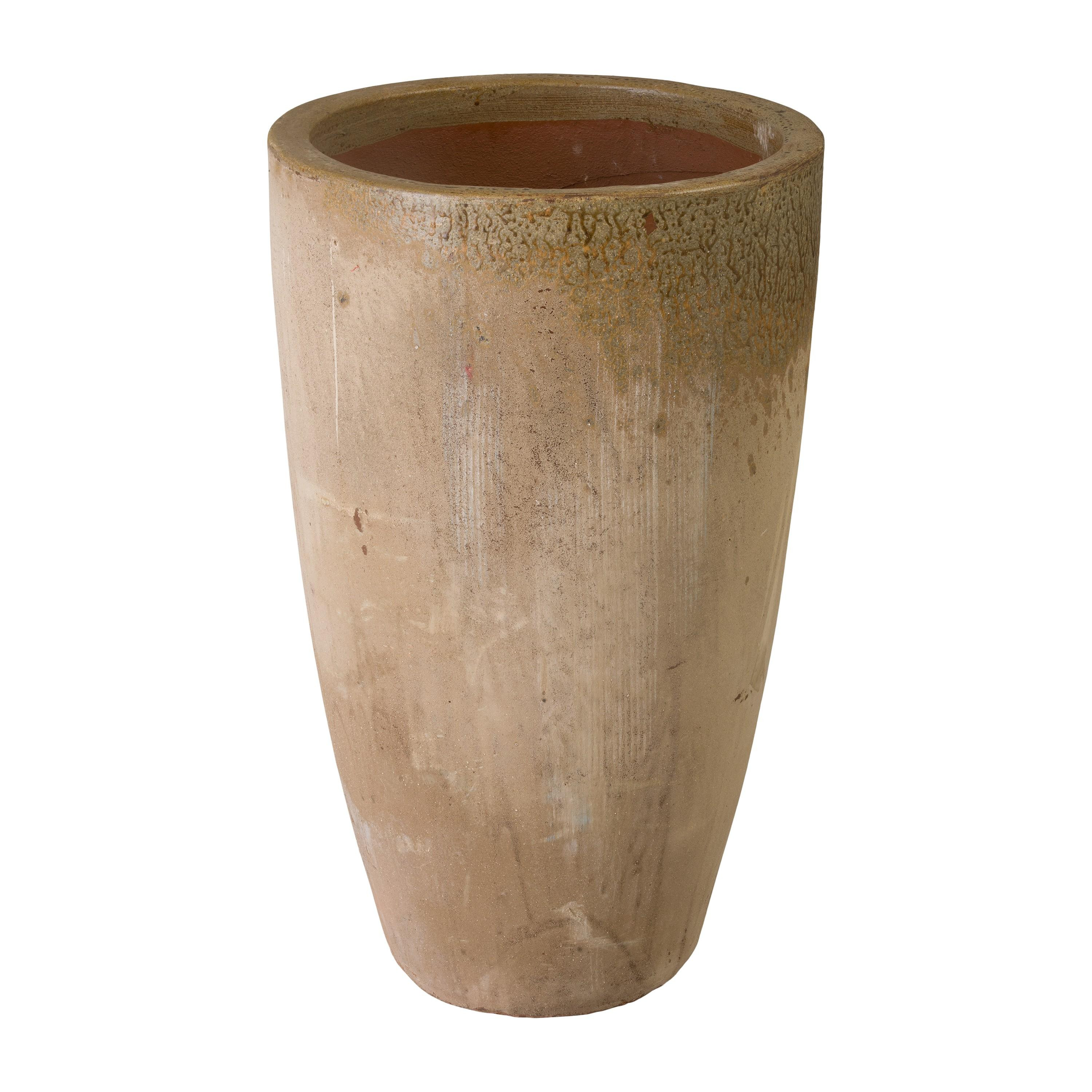 Saul 38 in. Antique Amber Ceramic Planter