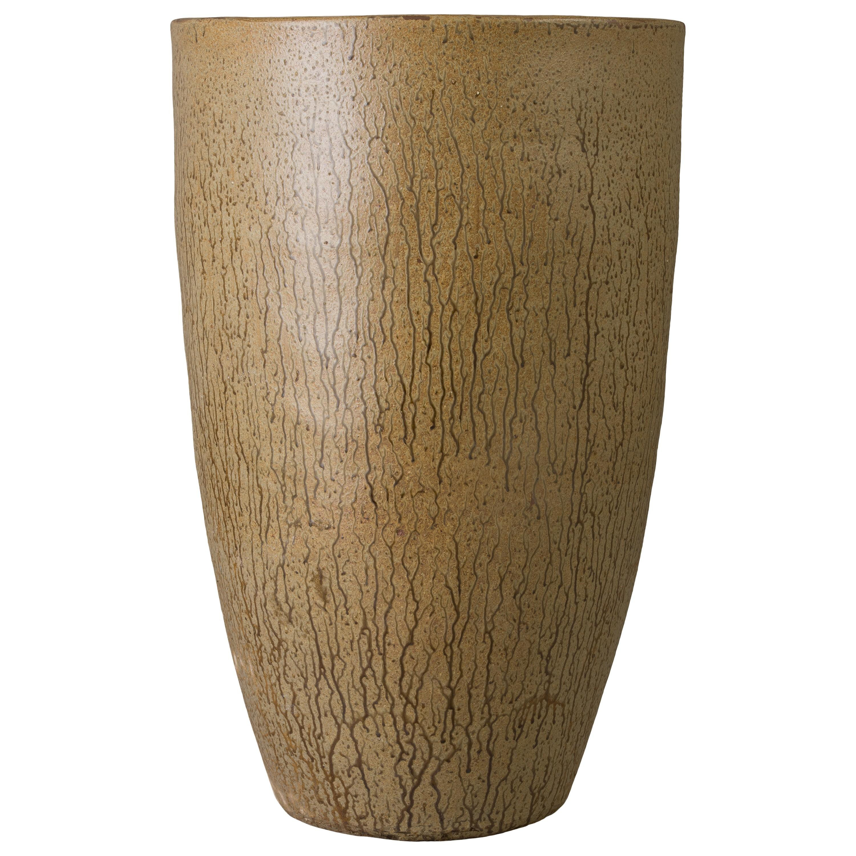 Saul 43 in. Antique Amber Ceramic Planter