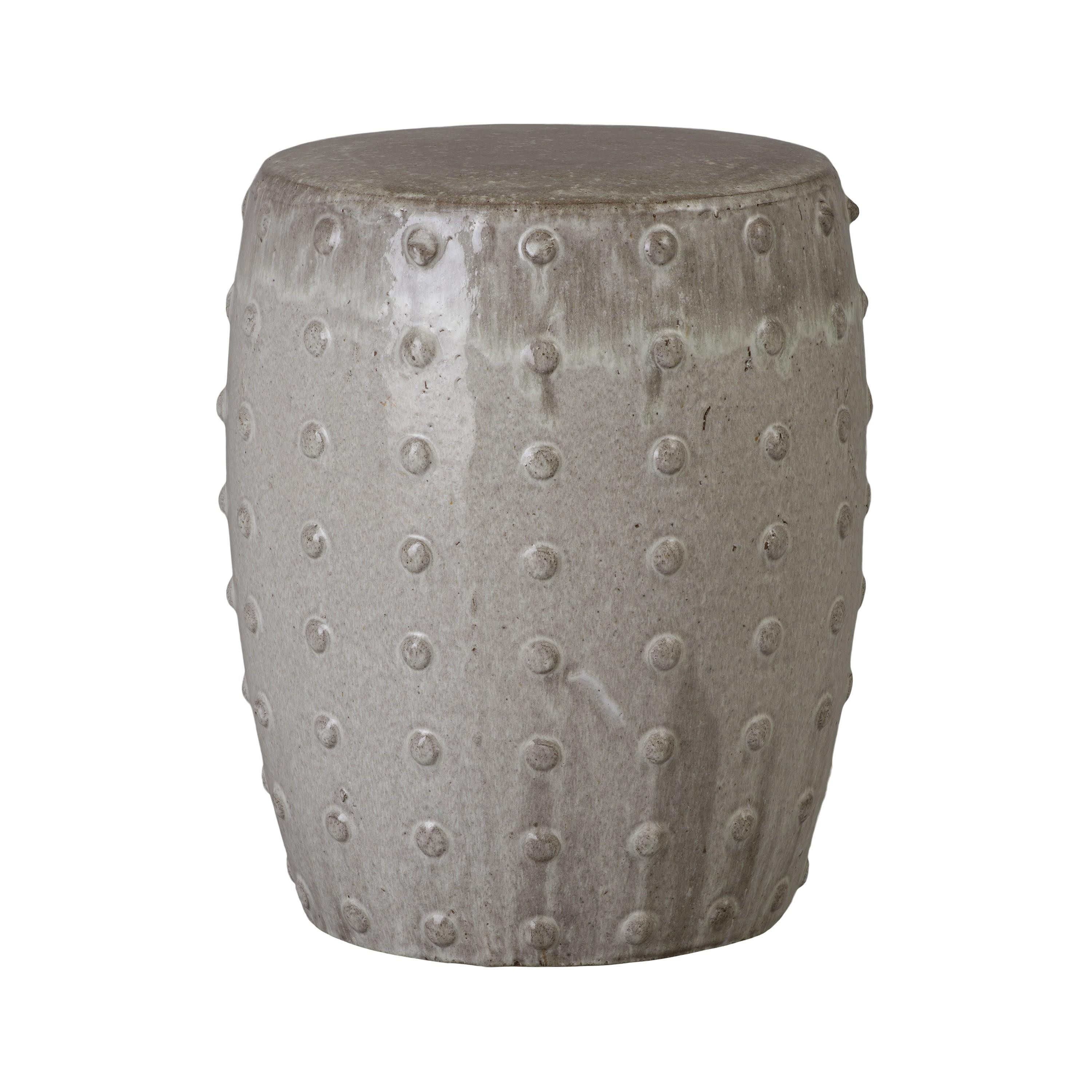 Stud 18 in. Gray Ceramic Garden Stool