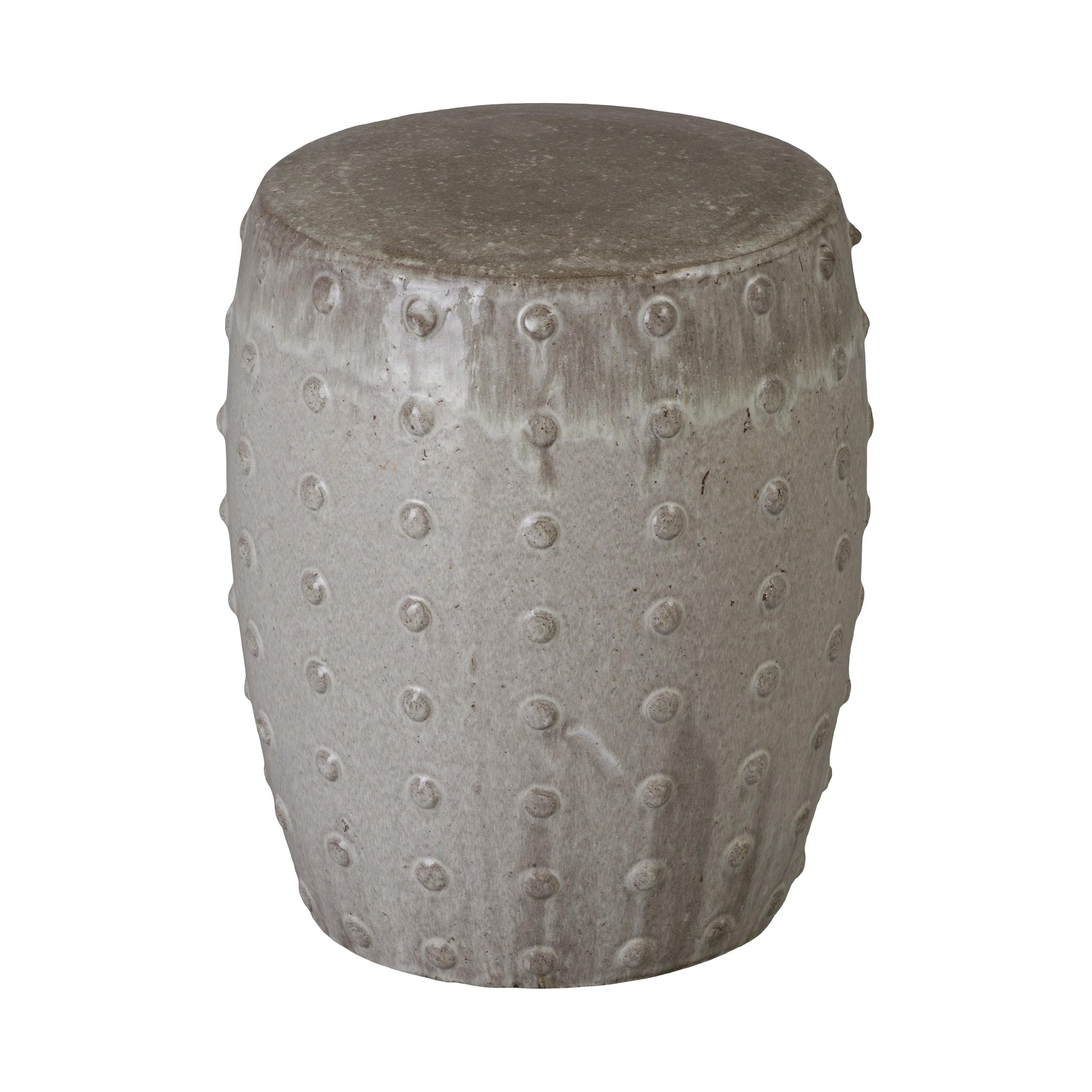 Stud 18 in. Gray Ceramic Garden Stool